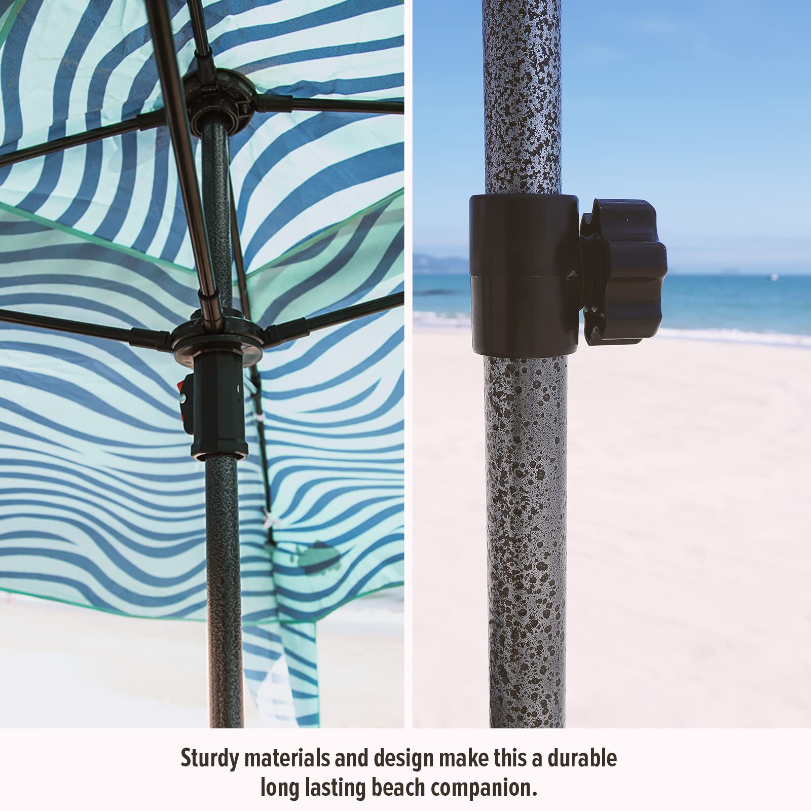 Qipi Beach Cabana - 6' x 6' Portable Sun Shelter with UPF 50+ UV Protection, Waterproof & Easy Setup Canopy, Includes Side Wall - Perfect for Family Beach Trips, Pool Parties, Camping & Outdoor Adventures