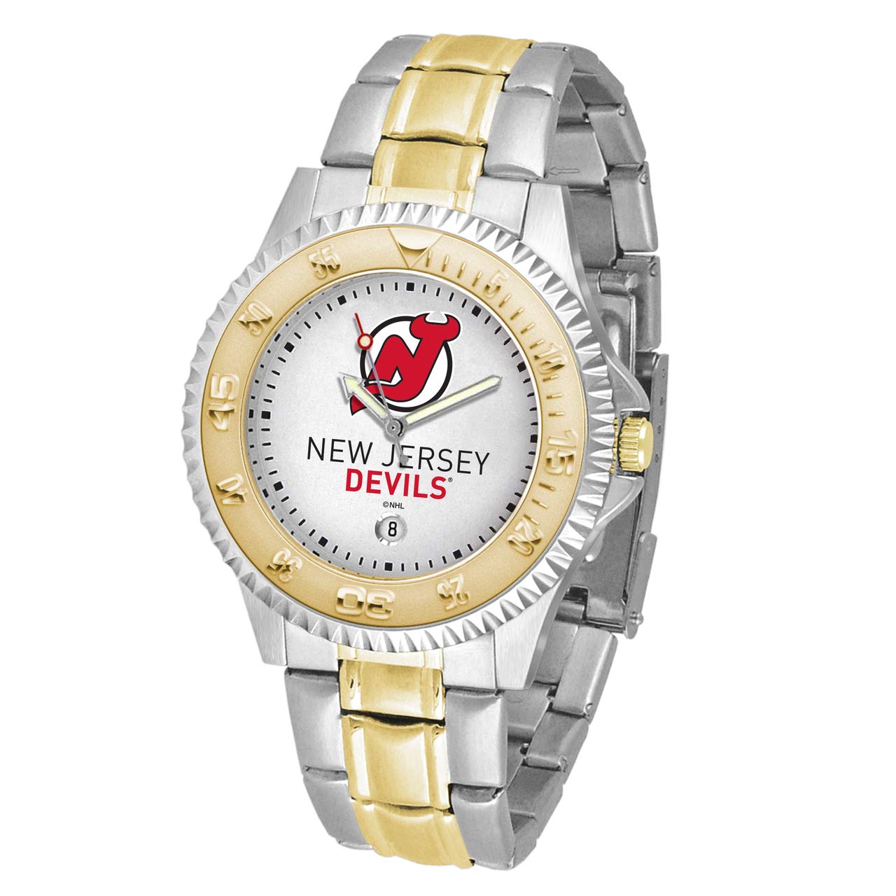 NHL Fan Men's Two-Tone Competitor Wrist Watch - White, One Size - Perfect for Hockey Games, Sports Events & Casual Wear