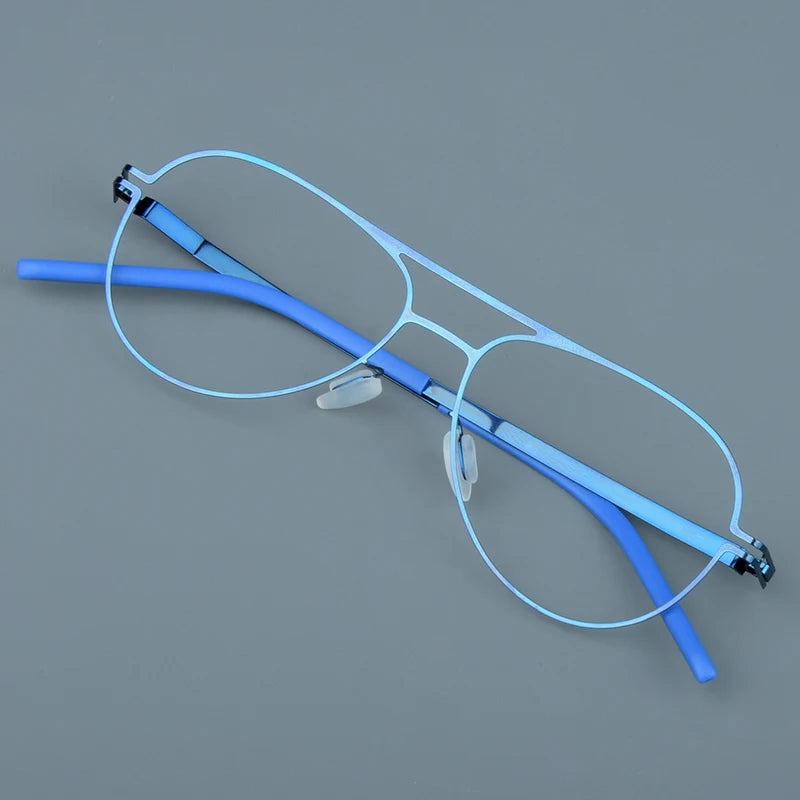 Aimee Unisex Full Rim Oval Double Bridge Steel Eyeglasses 14052 - Stylish & Durable Eyewear for Men & Women - Perfect for Work, Reading & Everyday Fashion