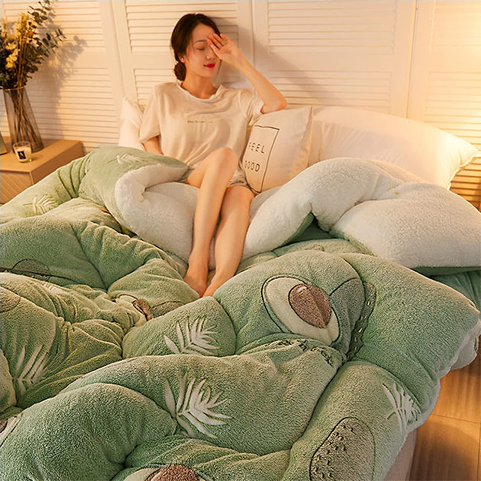 All-Season Quilted Cotton Duvet Insert - Twin Size Winter Comforter (150x200cm, 3.5kg) | Soft & Warm Thickened Lamb Cashmere Blanket for Bed | Perfect for Cold Weather & Cozy Nights