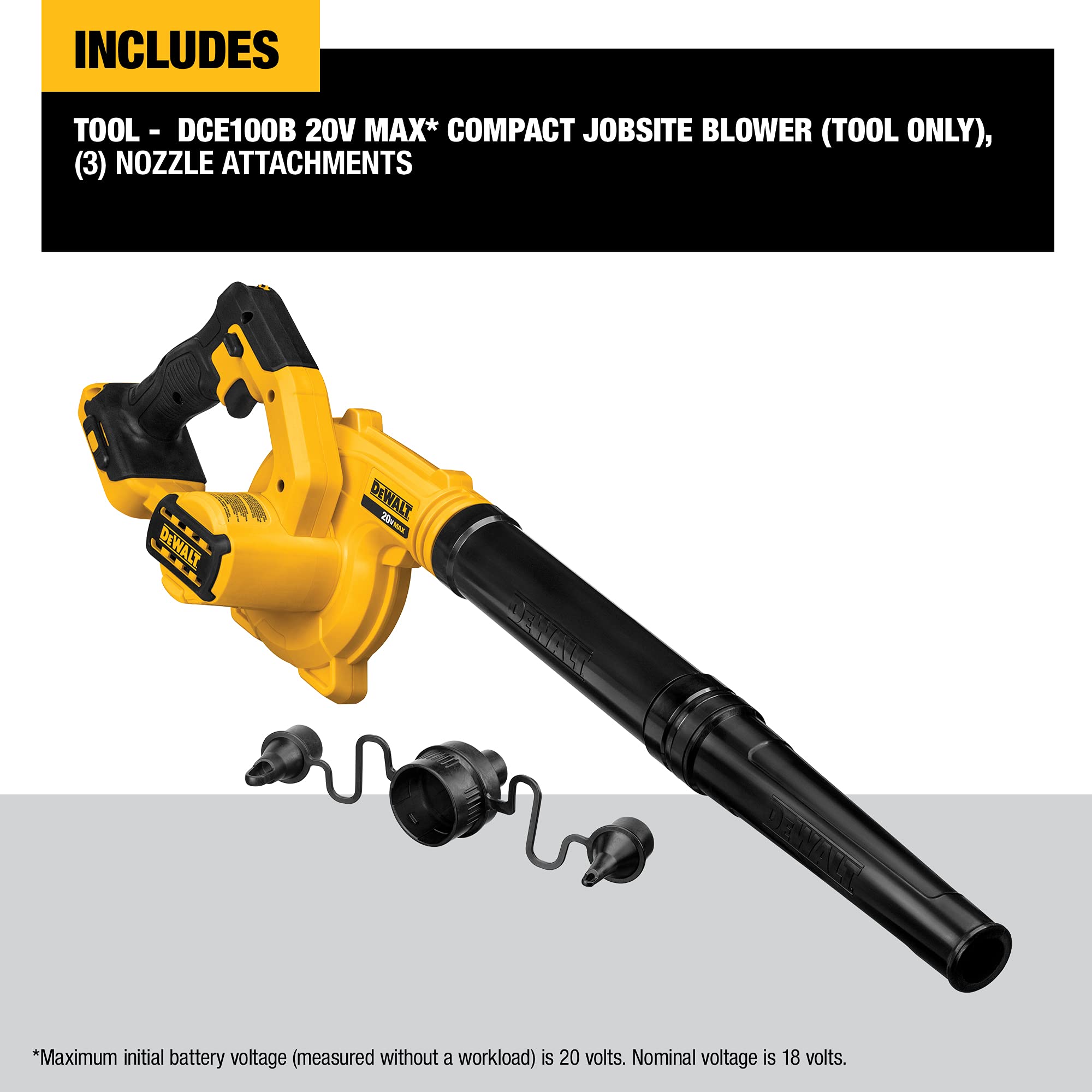 DEWALT 20V MAX* Cordless Blower and Drill Combo Kit - Compact Jobsite Blower (DCE100B) & 20V MAX* Cordless Drill (DCK240C2) - Perfect for Landscaping, Construction, and DIY Projects