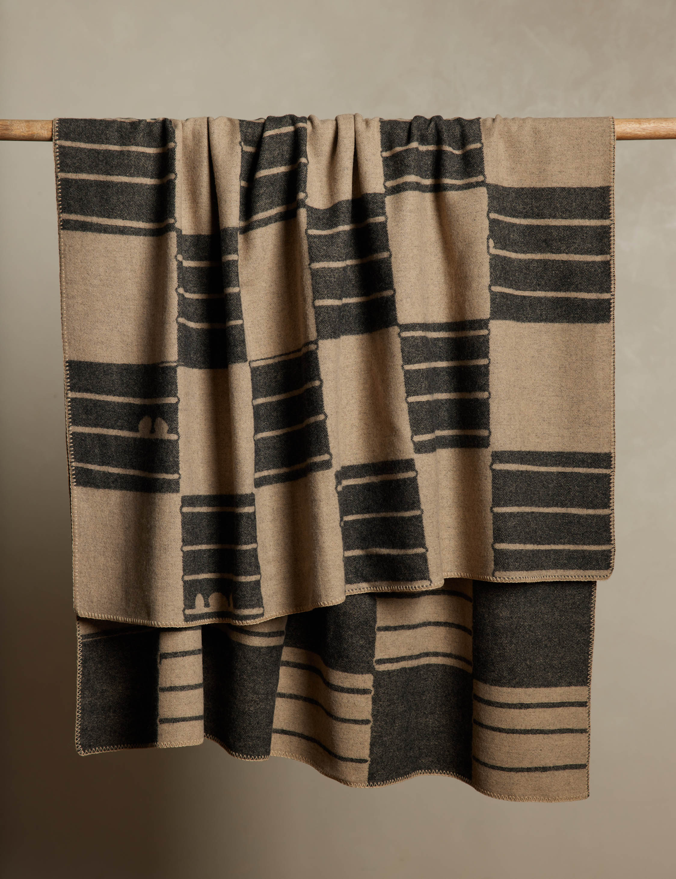 Reversible Checkered Wool Throw Blanket by Sarah Sherman Samuel - Cozy & Stylish for Sofa, Bed, or Home Decor
