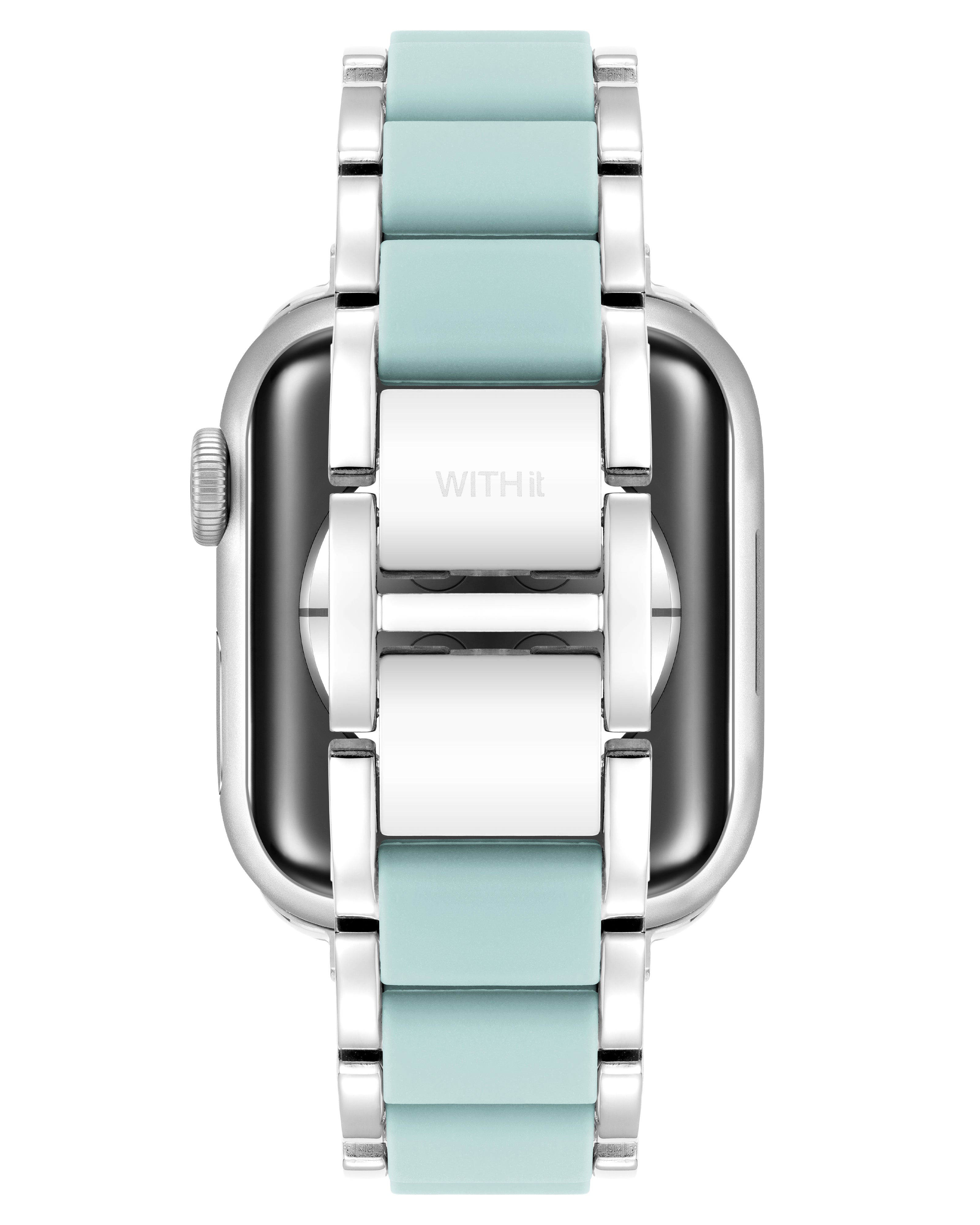 Premium Stainless Steel Band with Silicone Lining for Apple Watch® - Durable & Comfortable Smartwatch Accessory for Workouts, Office & Everyday Wear