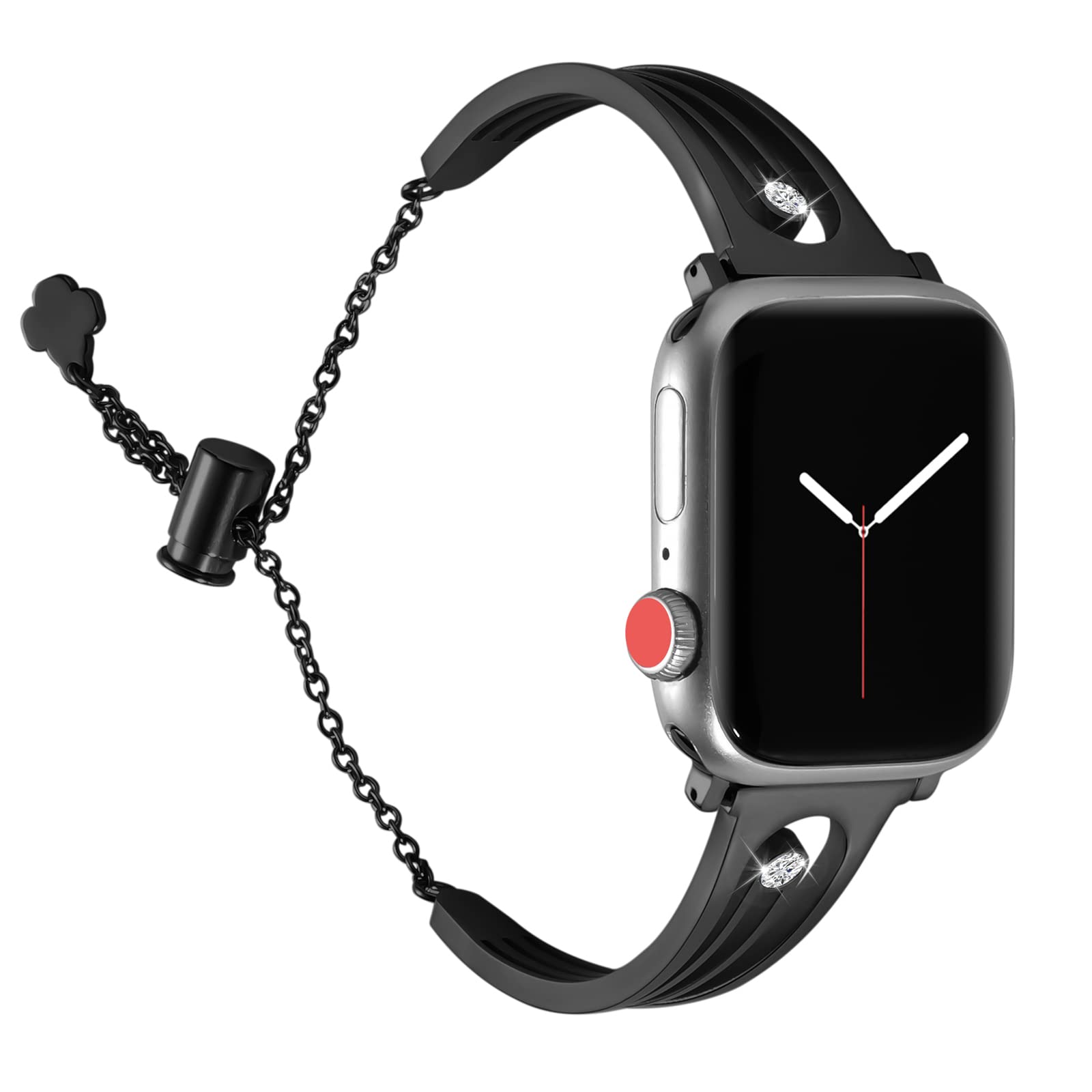 Premium Stainless Steel Apple Watch Bands for 38mm/40mm/41mm/42mm/44mm/45mm/46mm - Compatible with Series 1/2/3/4/5/6/7/8/9/10 & SE - Elegant Dressy Bracelet for Women in Silver, Black, Rose Gold - Perfect for Work, Parties & Everyday Wear