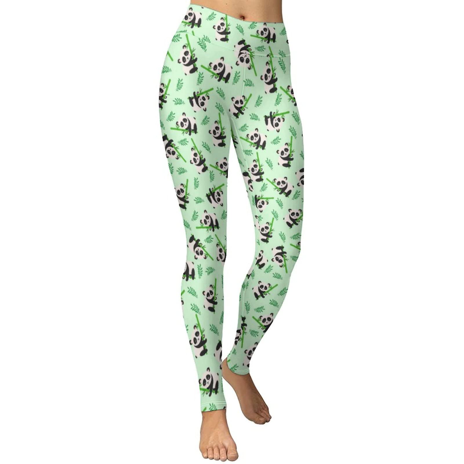 Panda & Bamboo Women's High Waist Yoga Pants - Soft Workout Leggings for Yoga, Gym, Running & Lounge Wear
