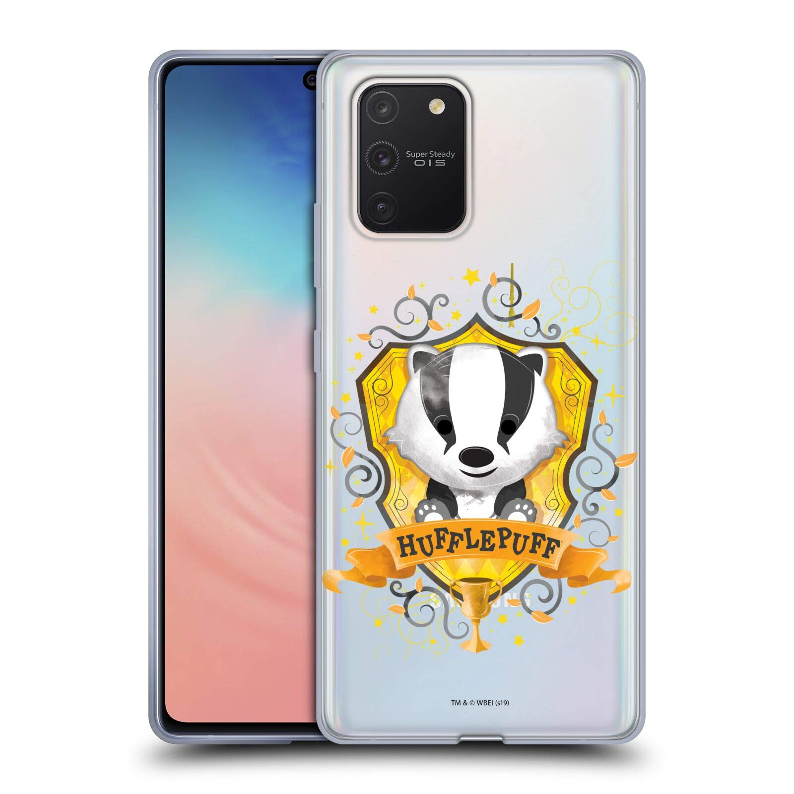 Harry Potter Hufflepuff Deathly Hallows II Soft Gel Case for Samsung Galaxy S10 Lite - Officially Licensed by Head Case Designs, Perfect for Fans, School, and Daily Use