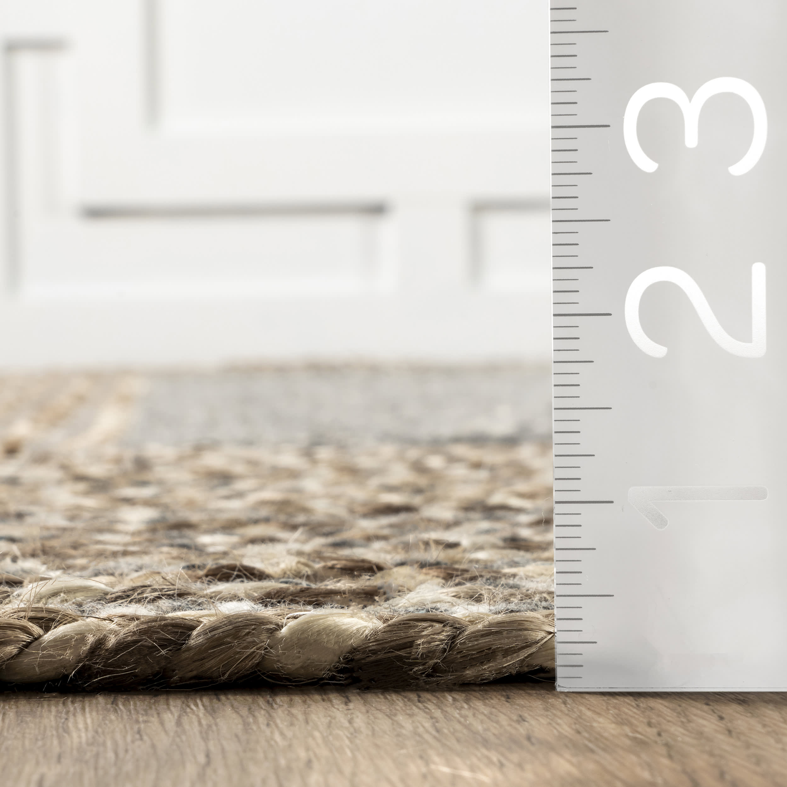 Braided Jute Rug - Natural Grey Handwoven Area Rug for Living Room, Bedroom & Boho Home Decor | Eco-Friendly & Durable Floor Mat