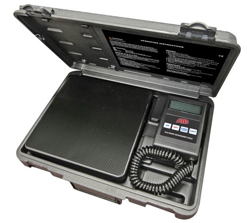 ATD Tools 3637 Digital Refrigerant Charging Scale - Precise HVAC R134a R22 R410a AC Recharge Scale for Automotive & Home Air Conditioning Systems - Perfect for HVAC Technicians & DIY Car AC Maintenance