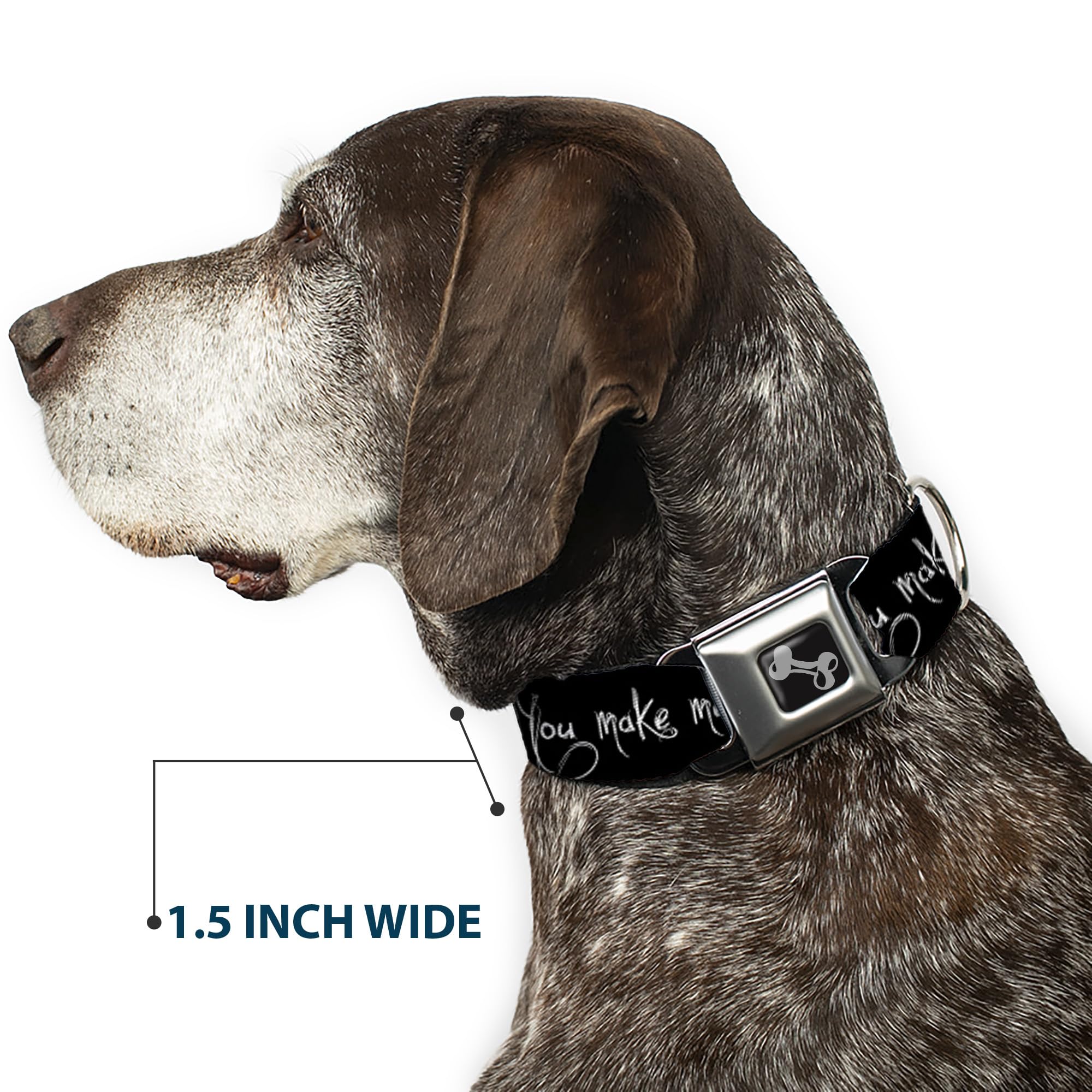 Buckle-Down Seatbelt Buckle Dog Collar - Angry Girl/Mad As Hell/You Make Me Sick - 1.5