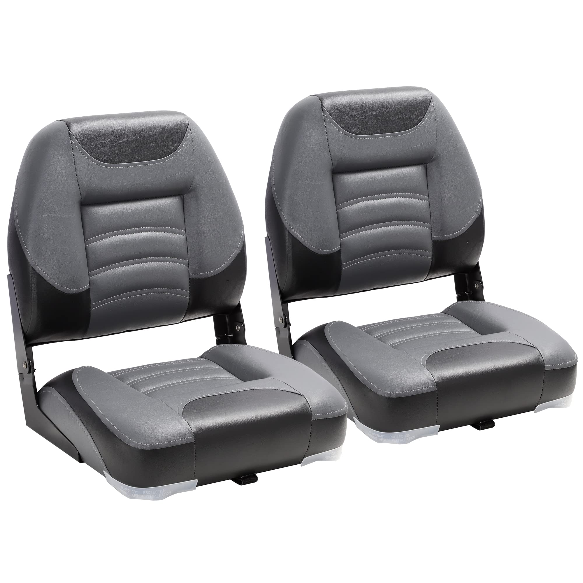 NORTHCAPTAIN T1 Deluxe Low Back Folding Boat Seat with Stainless Steel Screws - Comfortable Marine Chair for Fishing, Boating & Outdoor Activities