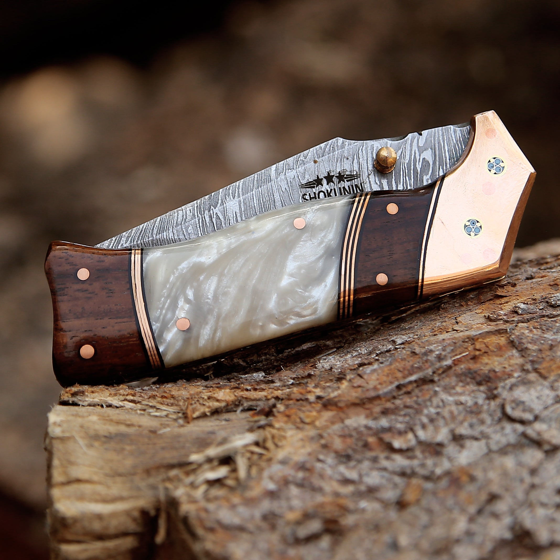 Premium Mystic Gentleman's Pocket Knife - Genuine Mother of Pearl Handle - Elegant EDC Tool for Outdoor Adventures, Camping & Everyday Carry