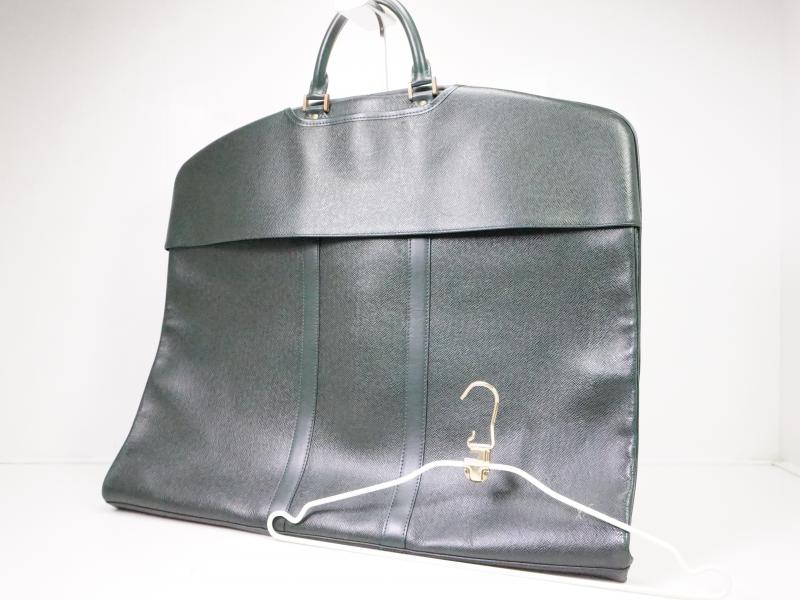 Authentic Pre-Owned Louis Vuitton Taiga Epicea Green Garment Cover Bag M30134 | Vintage Luxury Travel Accessory for Business & Formal Events