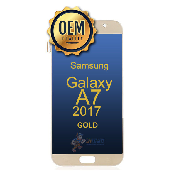 Samsung Galaxy A7 2017 (SM-A720) LCD Screen Replacement with Assembly - Gold Color | DIY Smartphone Repair for Home & Office Use