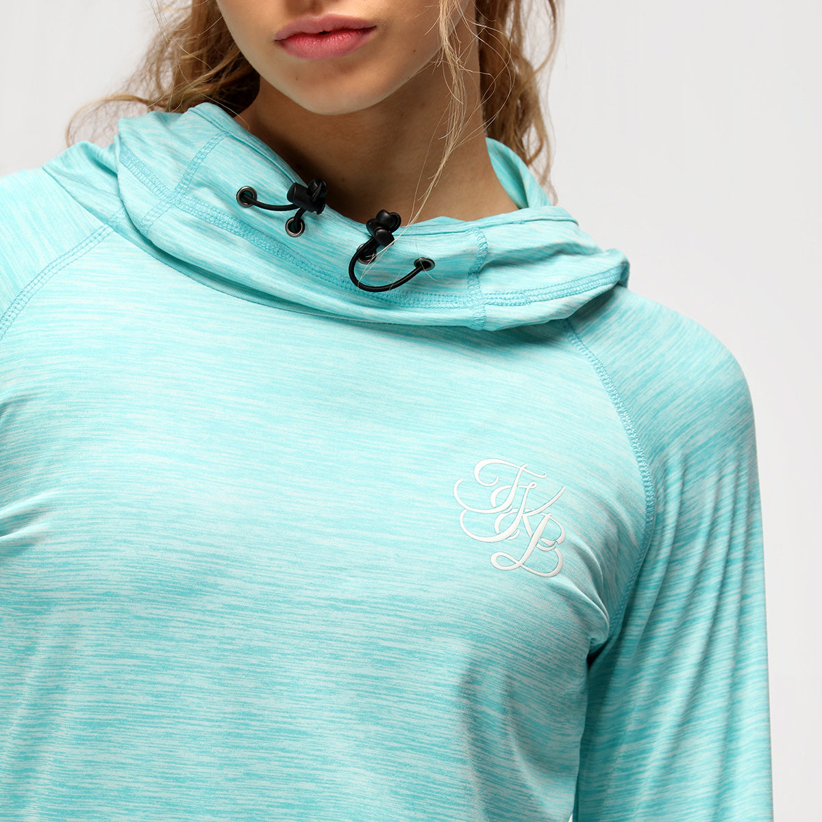TKB Ocean Blue Cowl Neck Hoodie for Women - Soft & Cozy Pullover Sweatshirt | Perfect for Casual Wear, Loungewear & Winter Outfits