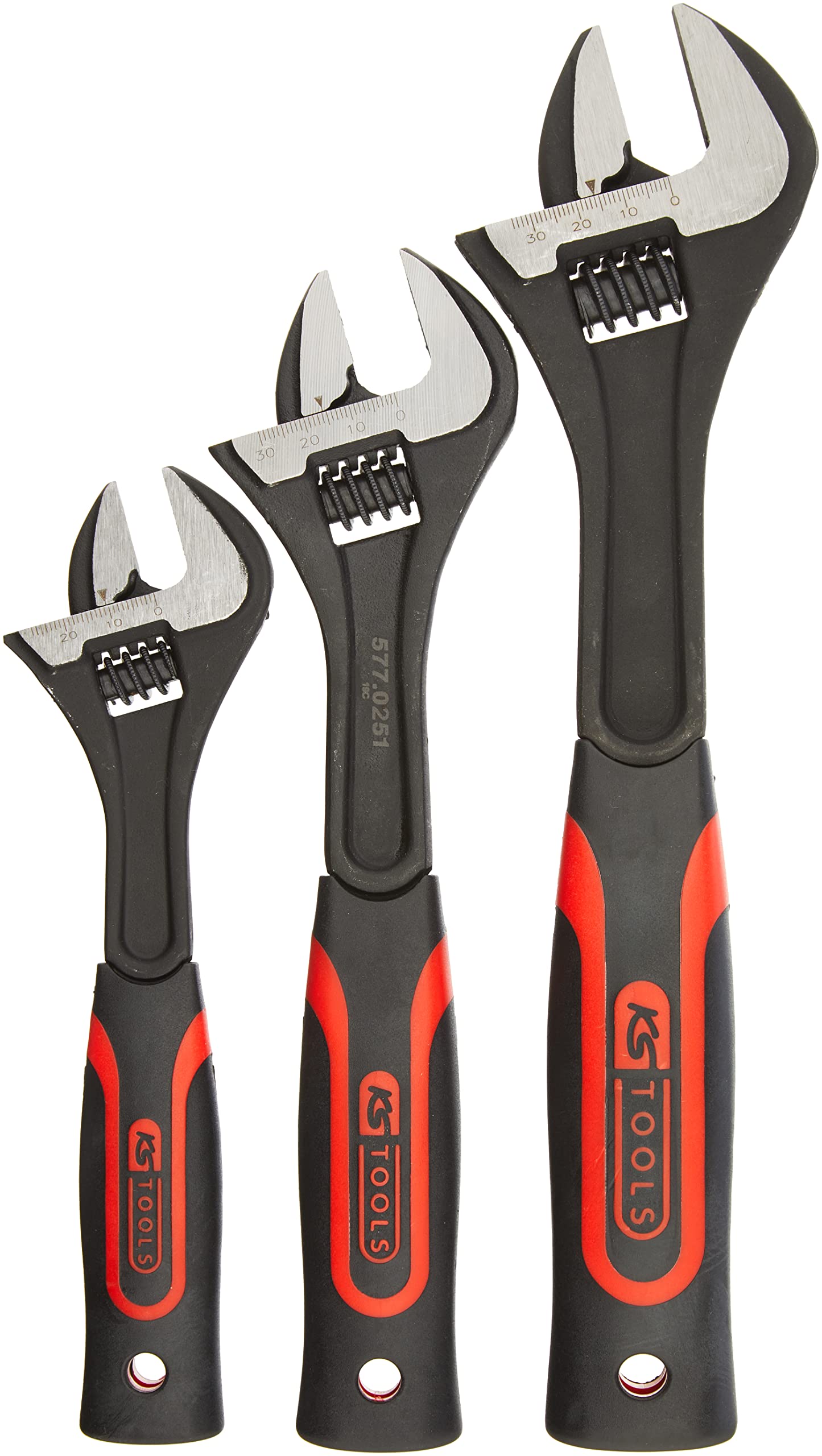 **KS TOOLS CLASSIC 3-Piece Adjustable Wrench Set - High-Quality Spanner Tools for Plumbing, Automotive & DIY Home Repairs**