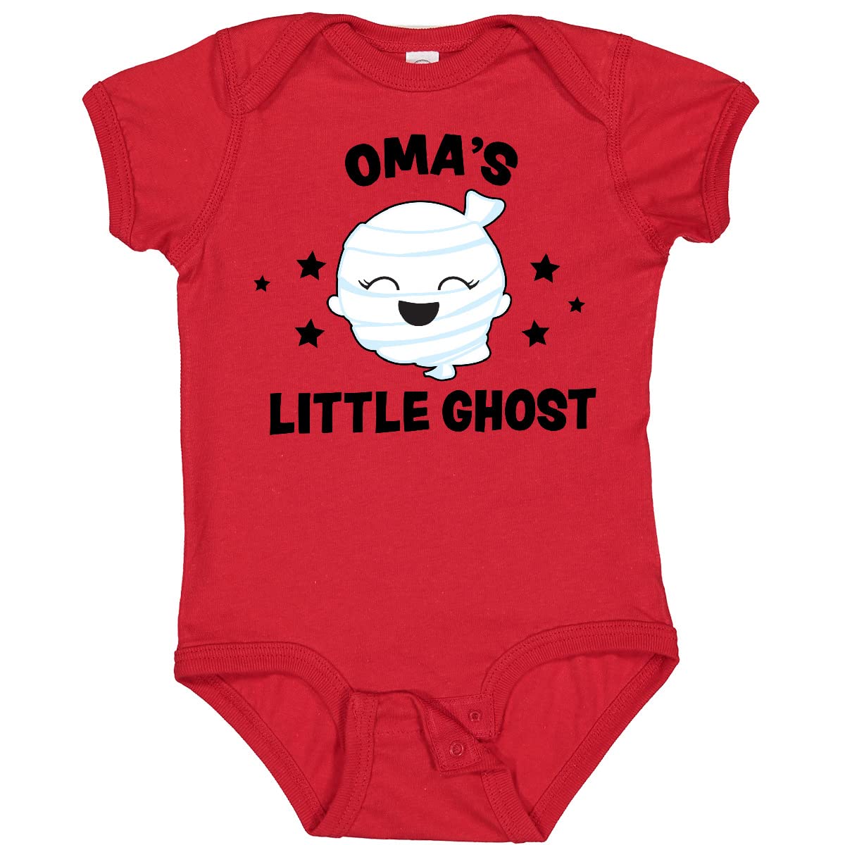 Inktastic Cute Oma's Little Ghost with Stars Baby Bodysuit - Adorable Halloween Outfit for Infants & Toddlers - Perfect for Costume Parties, Trick-or-Treating & Family Photos