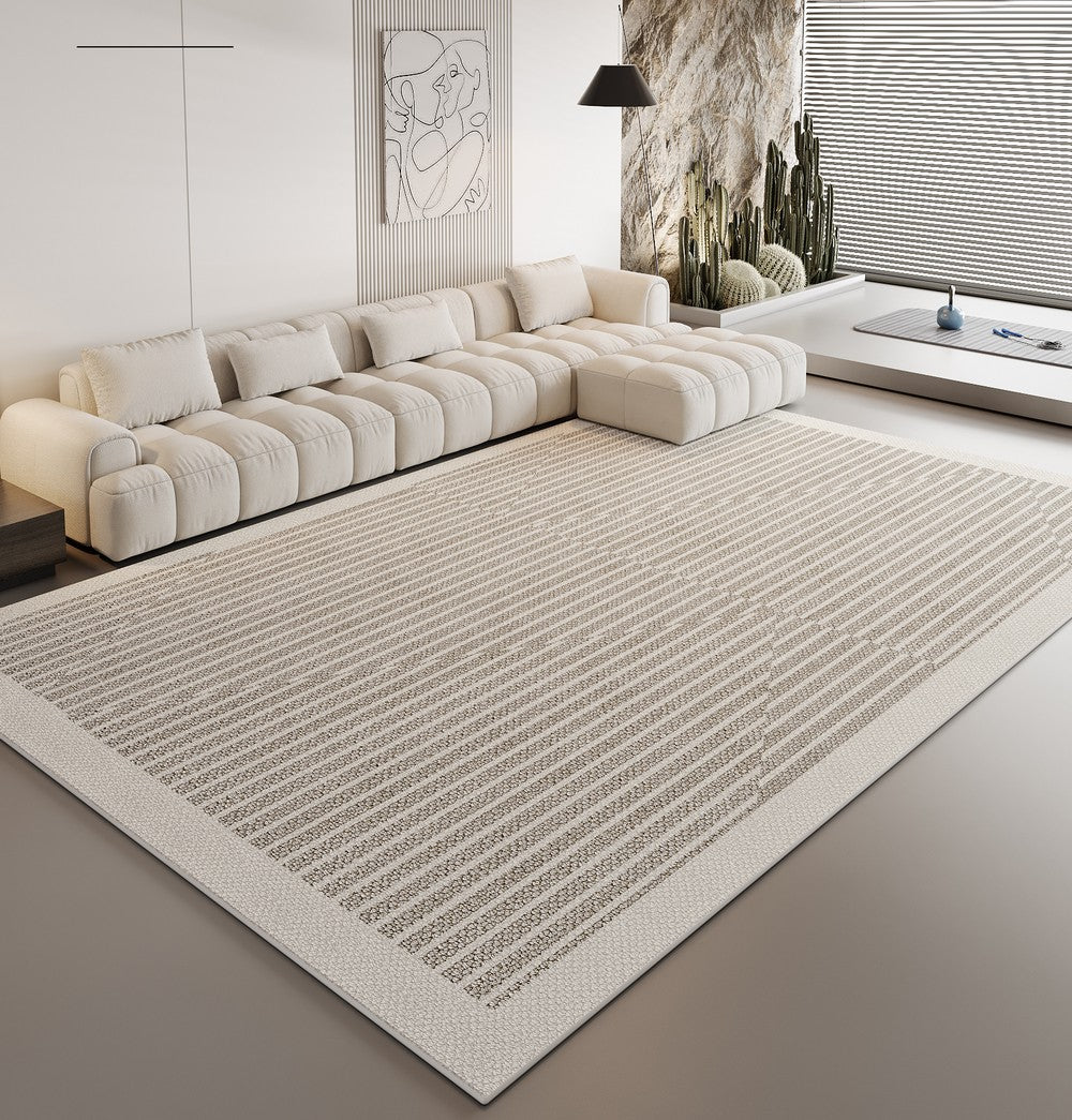 Modern Grey Geometric Area Rugs - Large Contemporary Floor Carpet for Living Room, Bedroom & Office - Soft Non-Slip Home Decor for Cozy Spaces