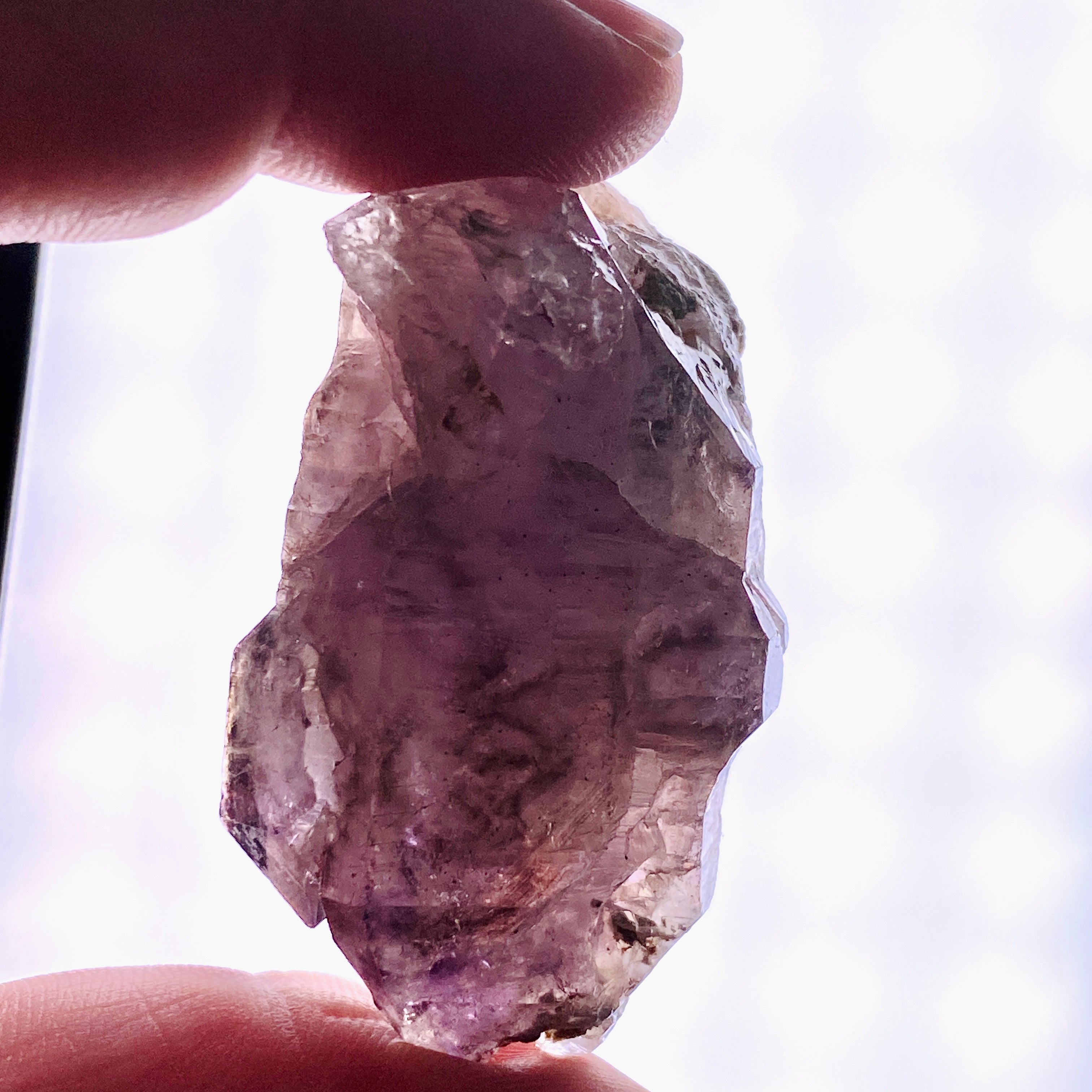 Natural Smokey Amethyst Elestial Crystal with Unique Inclusions - Similar to Super Seven & Brandberg (CR3732) - Perfect for Meditation, Energy Healing & Crystal Collection