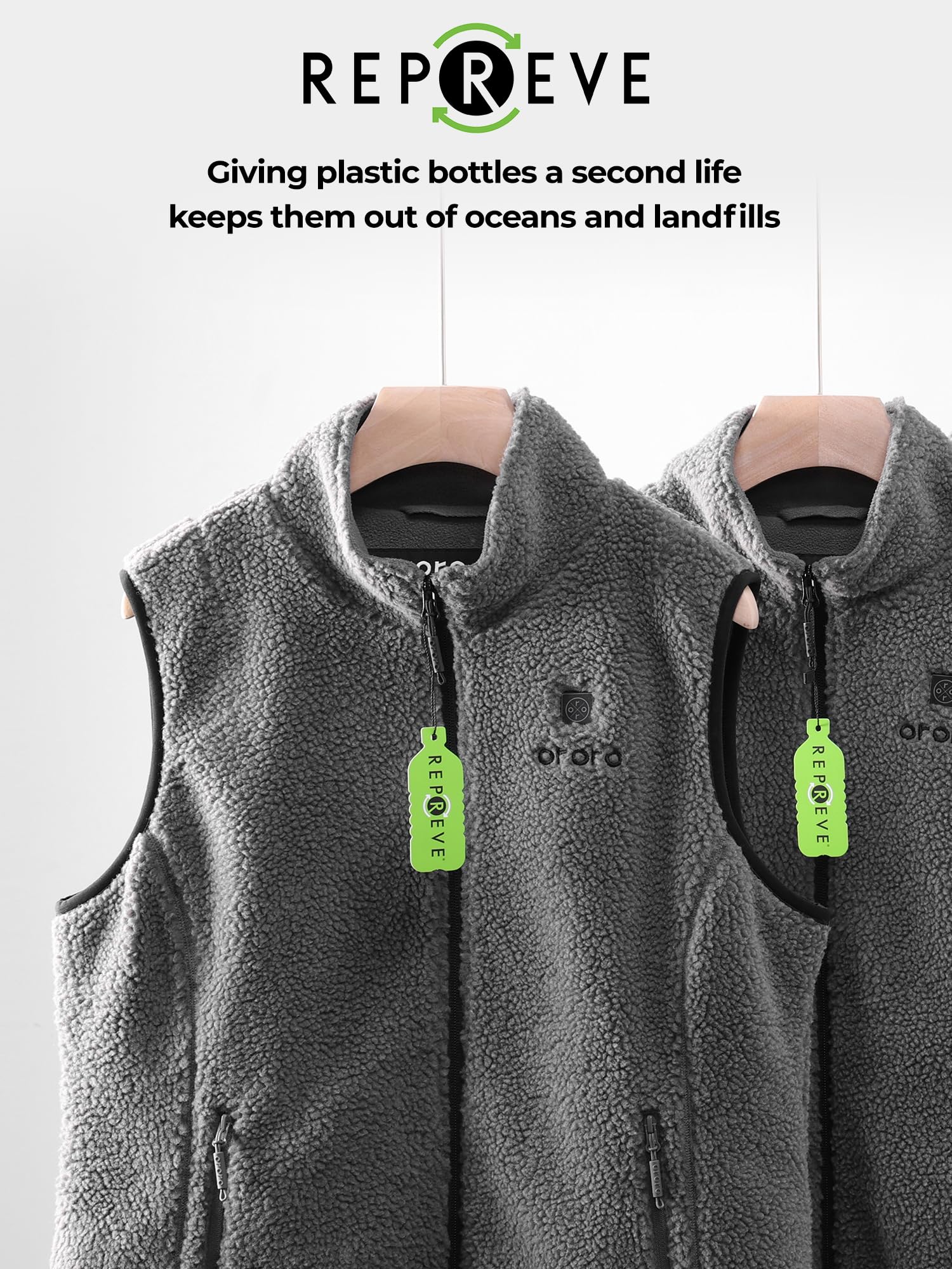 ORORO Women's Heated Vest with Rechargeable Battery - Eco-Friendly Fleece Jacket for Winter Warmth - Perfect for Outdoor Activities, Work & Travel