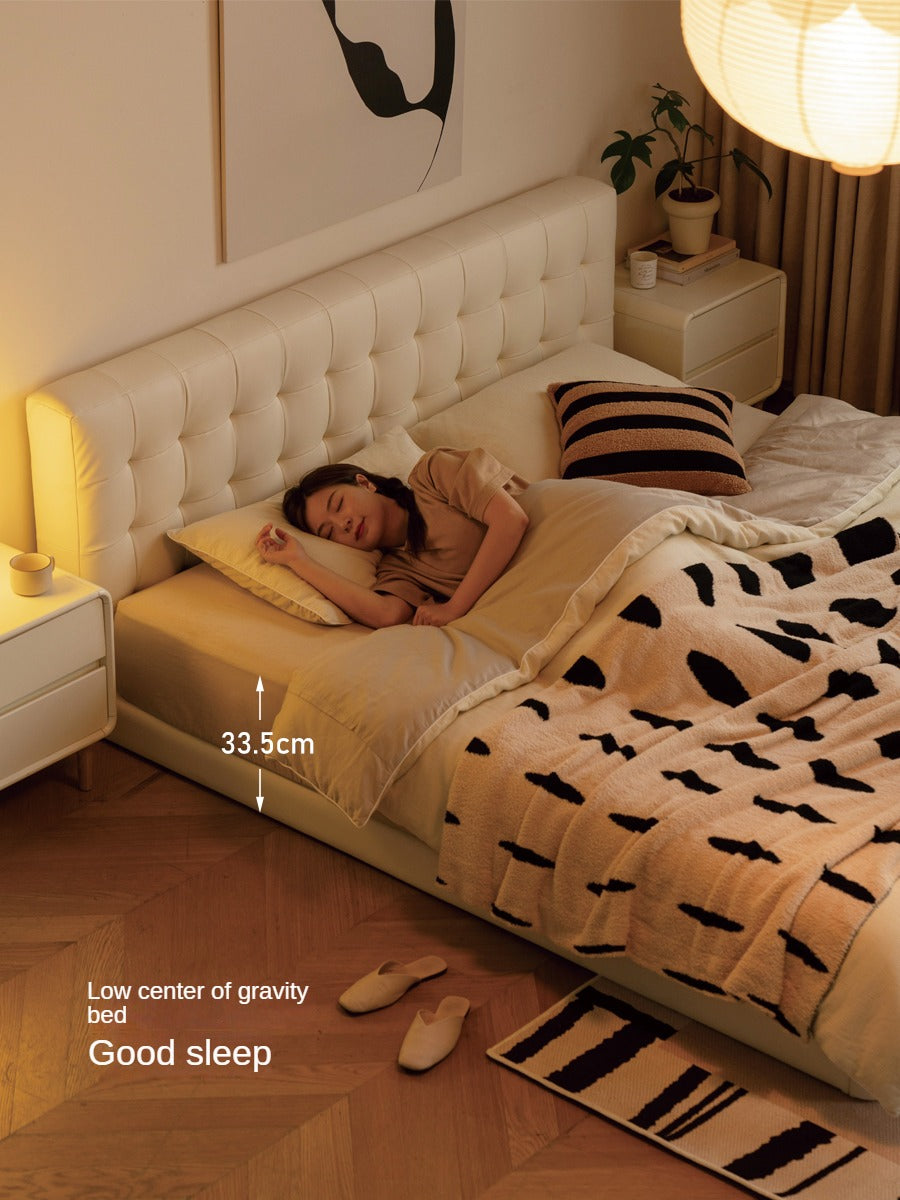 Organic Leather Art Floor Bed - Handcrafted Eco-Friendly Mattress for Adults & Kids - Perfect for Minimalist, Boho & Montessori Bedrooms