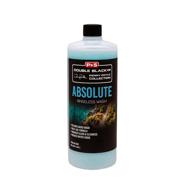 P&S Absolute Rinseless Wash & Wax - Double Black Car Detailing Solution for Waterless Cleaning, Shine & Protection - Perfect for Cars, Trucks, SUVs & Motorcycles at Home or On-The-Go