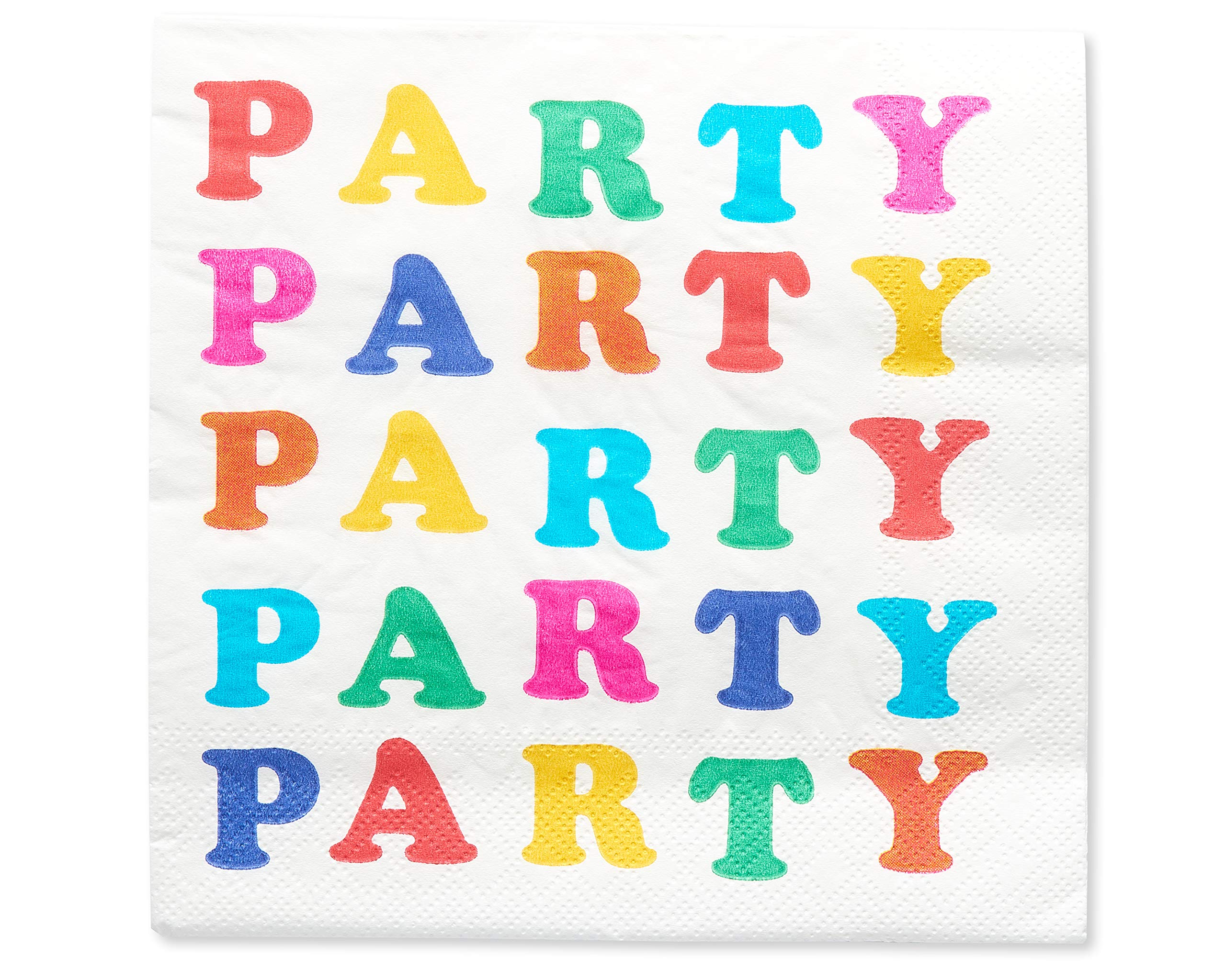 Colorful American Greetings Paper Dinner Plates & Rainbow Party Napkins Set - 50 Count Each for Birthday, BBQ, Picnic & Holiday Celebrations