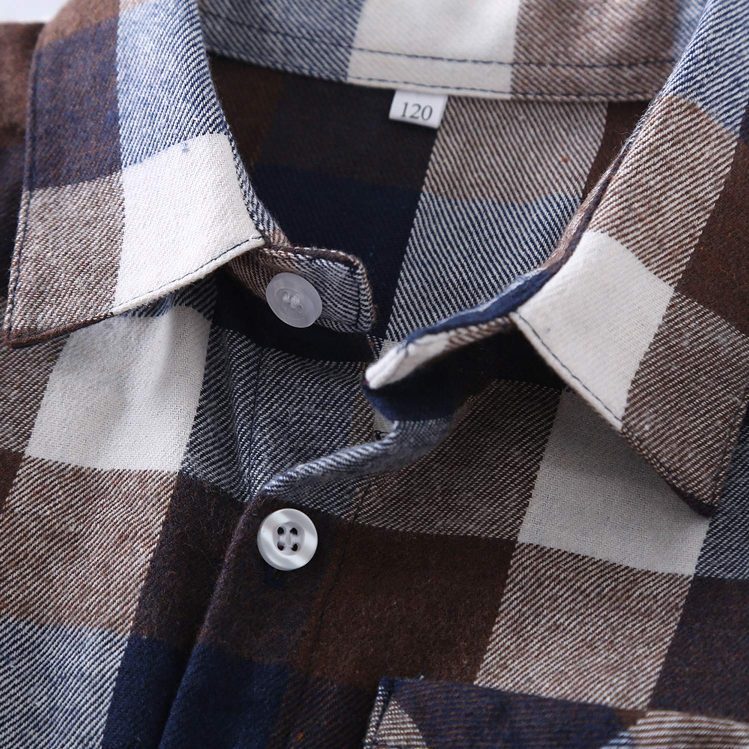 **Boys & Girls Plaid Flannel Shirts - Long Sleeve Button Down Dress Shirts for Kids 2T-8T | Casual & School Outfits**