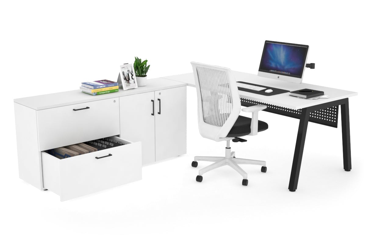 Quadro A Executive Office Chair - Black Frame [1800L x 700W] - Ergonomic Desk Chair for Home Office & Conference Room