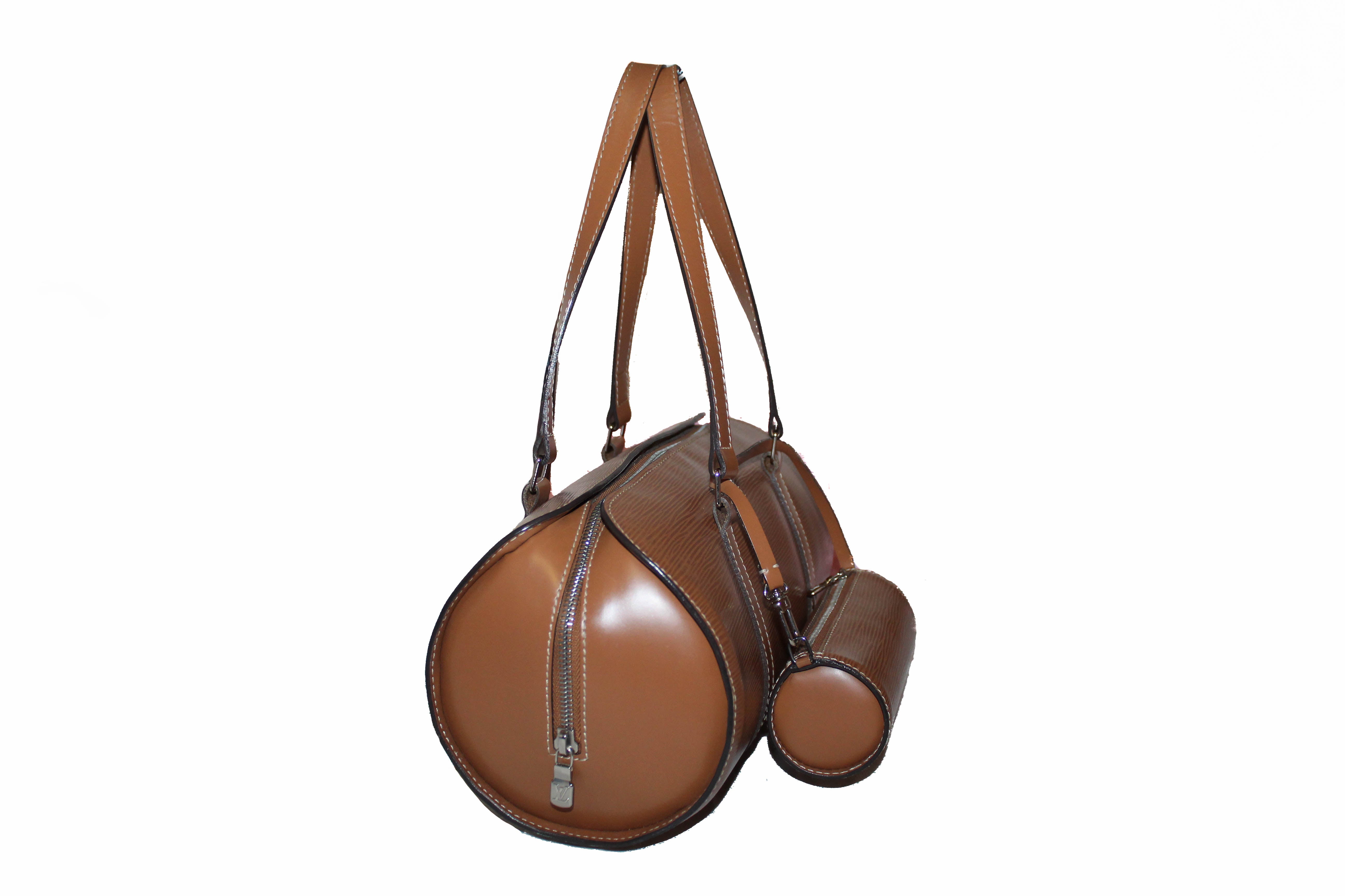 Authentic Louis Vuitton Epi Leather Soufflot Handbag with Detachable Mini Bag - Luxury Brown Leather Purse for Women, Perfect for Work, Travel & Evening Events