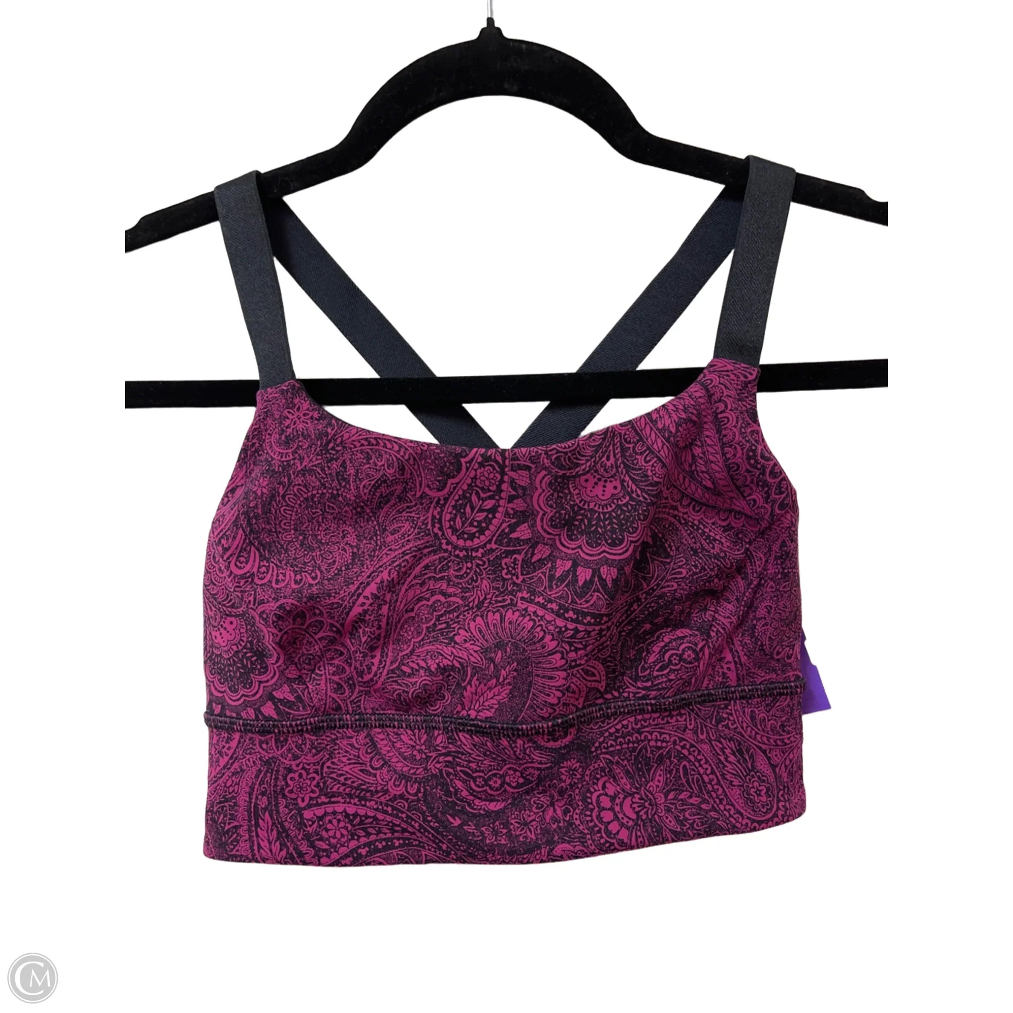 Lululemon Women's Athletic Sports Bra - Black & Purple, Size 4 - High Impact Workout, Yoga & Running Support Top for Active Lifestyles