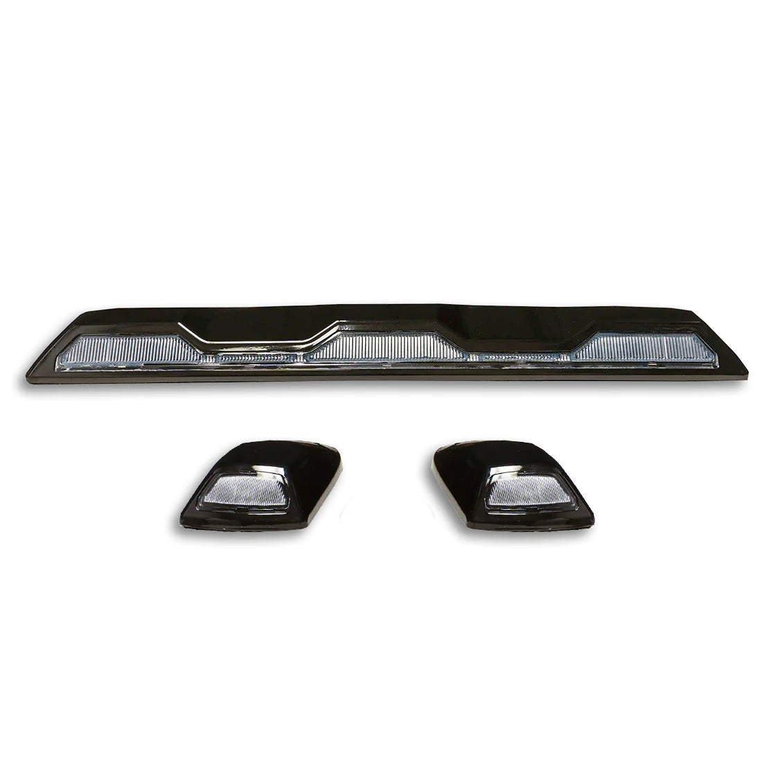 GMC & Chevy 20-24 (4th GEN) Heavy Duty Clear Cab Roof Light Lens with Amber LEDs - 3 Piece Set for Trucks Without Factory Roof Lights | Off-Road & Emergency Vehicle Lighting Upgrade