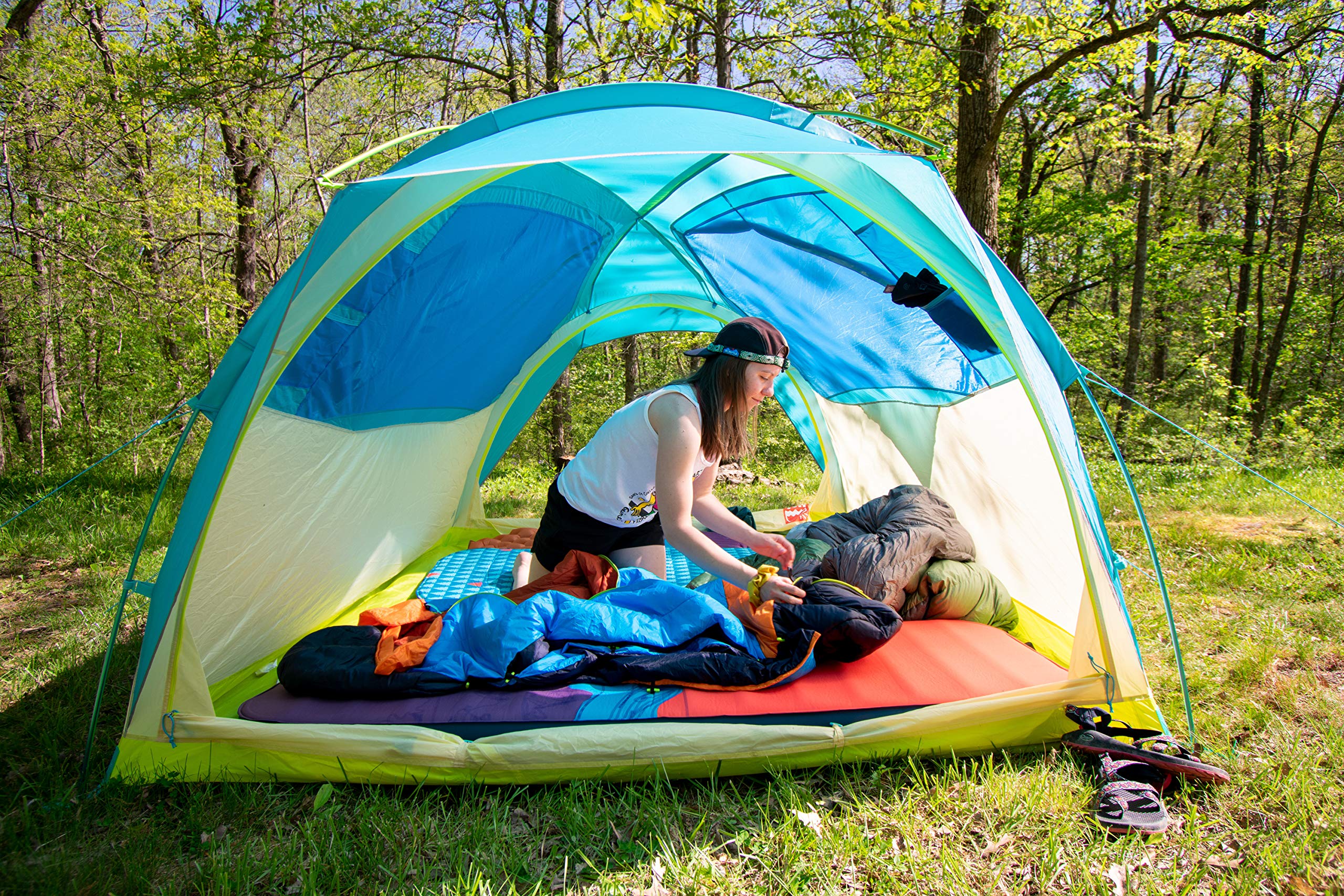 US House Party Car Camping Tent - Single Layer Heavy Duty Waterproof Design with Storage Pockets for Backpacking, Hiking & Outdoor Adventures | Perfect for Camping Trips, Music Festivals and Road Trips