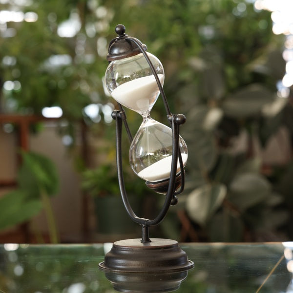 Vintage Rustic Metal 50-Minute Rotating Hourglass Timer - Perfect for Kitchen Cooking, Classroom Activities, and Office Productivity