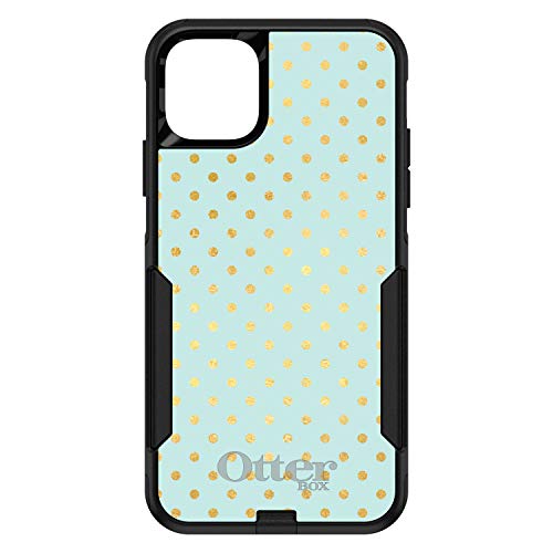 Teal & Gold Polka Dot Pattern On Black Case