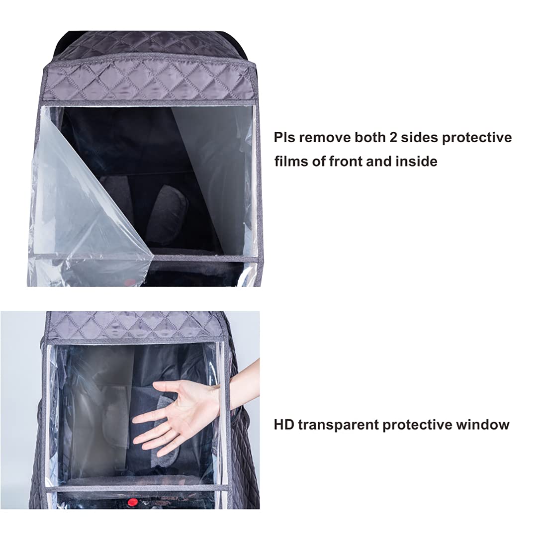 Universal Baby Stroller Rain Cover - Waterproof Winter Weather Shield for Travel Strollers & Pushchairs | Protects from Snow, Wind, Sun & Dust | Dark Gray | Ideal for Cold Weather, Rainy Days & Outdoor Adventures