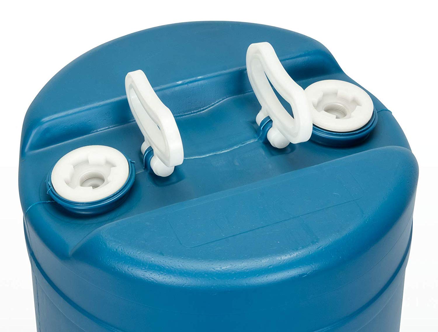 15 Gallon Emergency Water Storage Barrel - BPA Free Food Grade Plastic Water Tank Drum - Portable & Reusable Survival Supply for Hurricane, Camping, Disaster Preparedness (2 Pack)