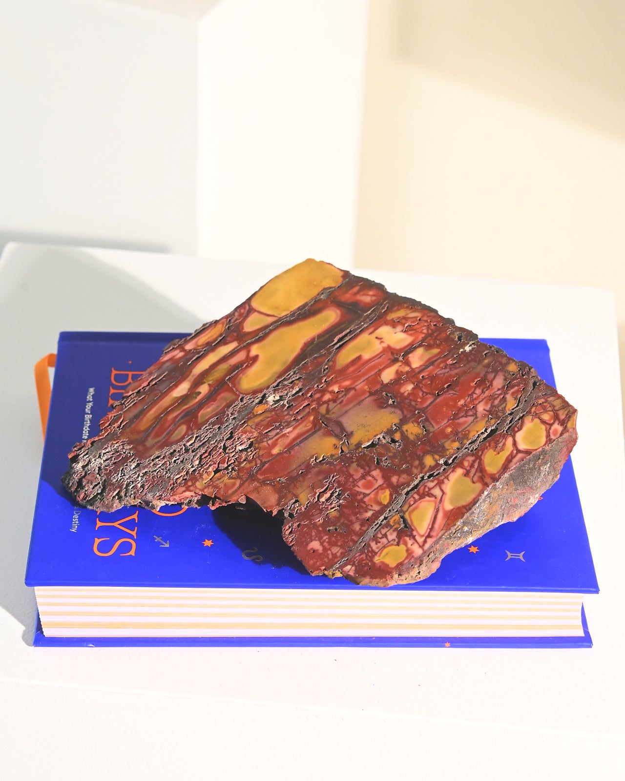 Natural Mookaite Jasper Slab - Premium Polished Stone for Jewelry Making, Home Decor & Crystal Healing | Perfect for DIY Crafts, Meditation & Gifts