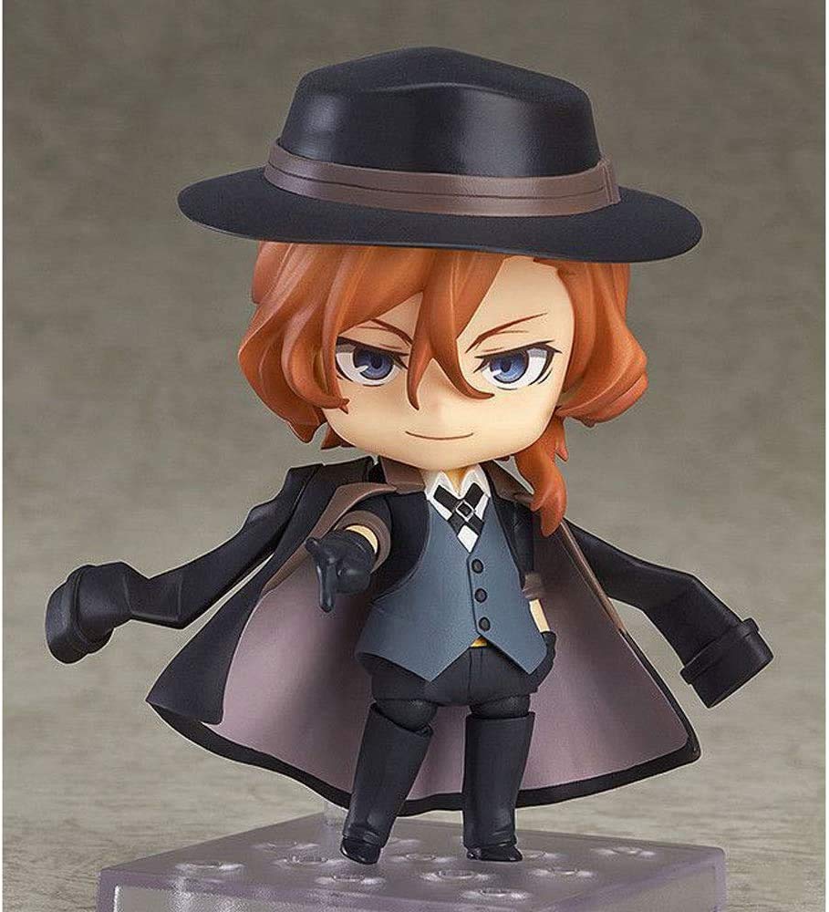 Bungo Stray Dogs Nakahara Chuuya Q Version Nendoroid Figure - 10CM Anime Collectible with Movable Joints & Accessories - Perfect for Desktop Decoration, Gift for Anime Fans, and Figure Collectors