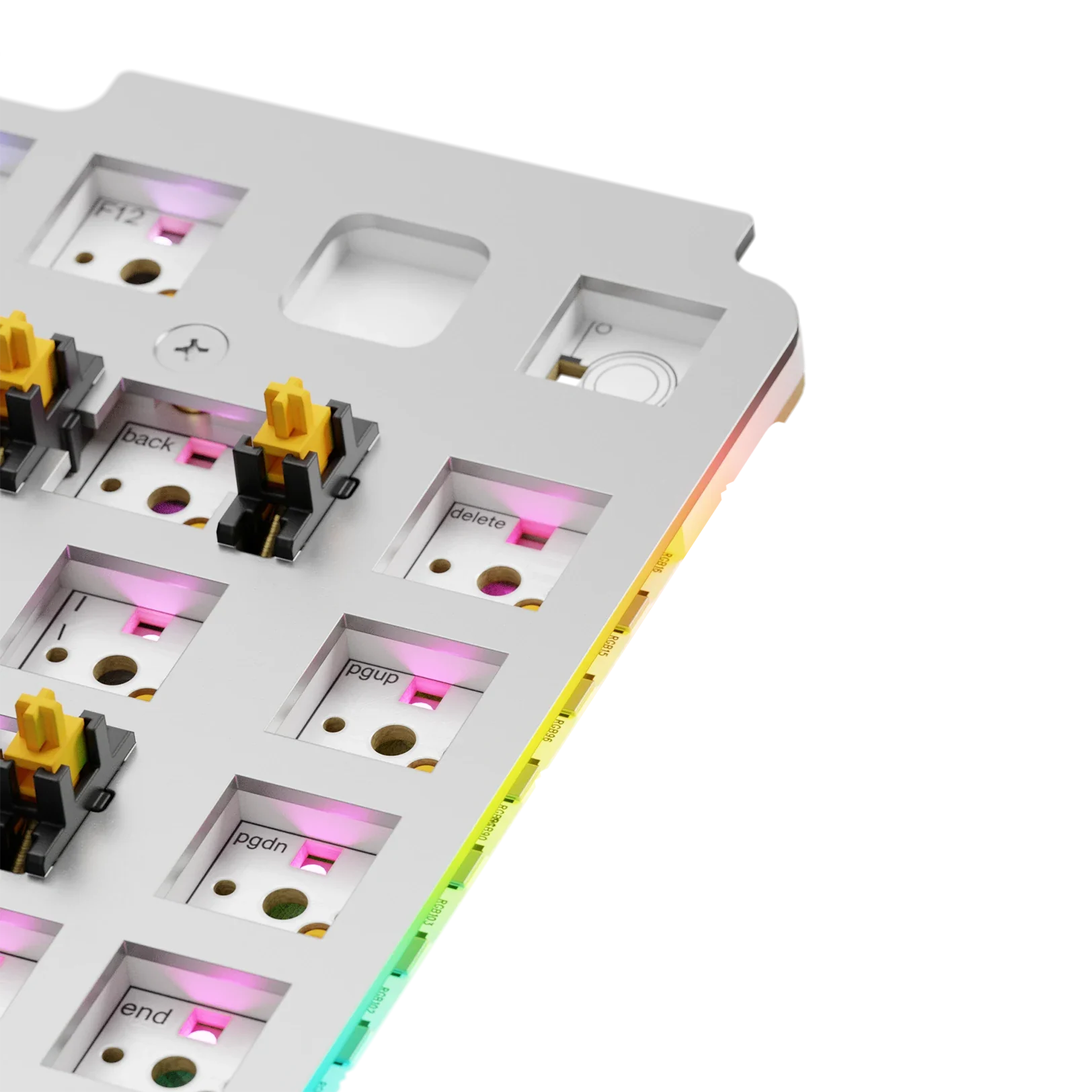 GMMK 3 75% ANSI Mechanical Keyboard Switch Plate - Silver Aluminum Replacement Part for Custom Gaming & Typing Setup