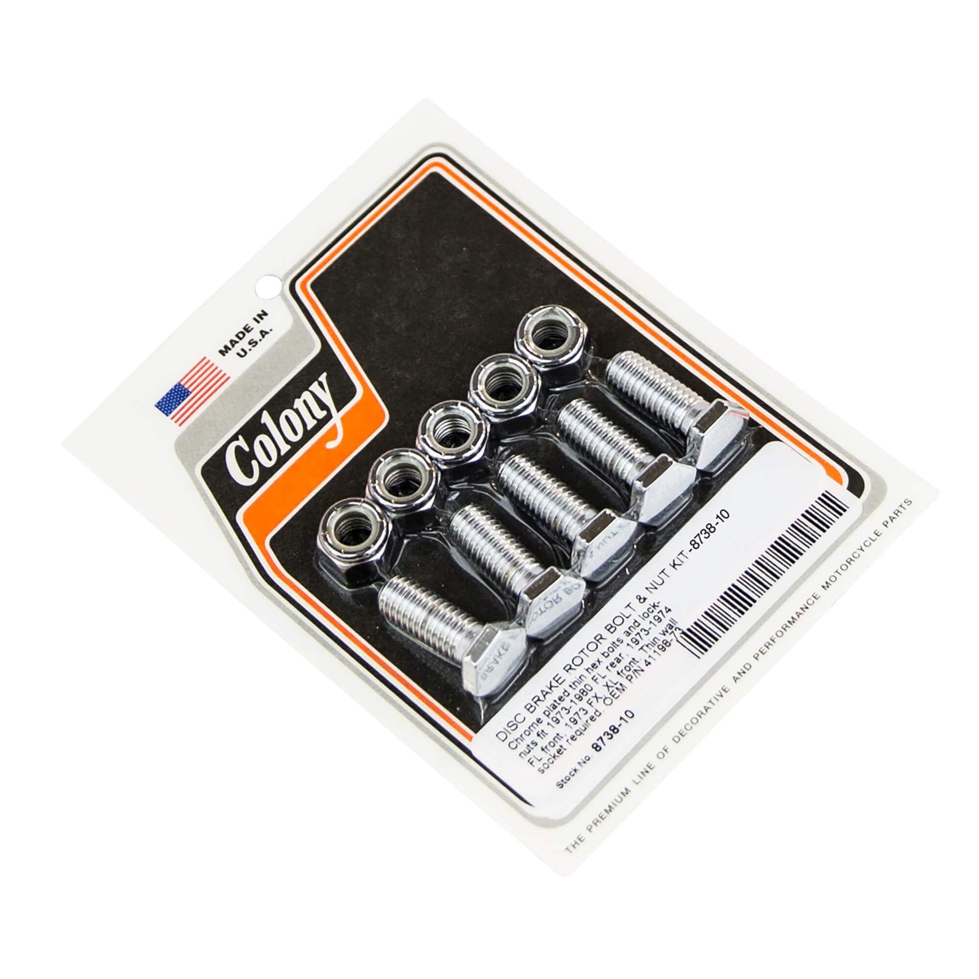 10 Disc Brake Rotor Bolt & Nut Kit for Harley Davidson FL/FX/XL - Chrome Plated Replacement Parts - Perfect for Motorcycle Maintenance & Upgrades