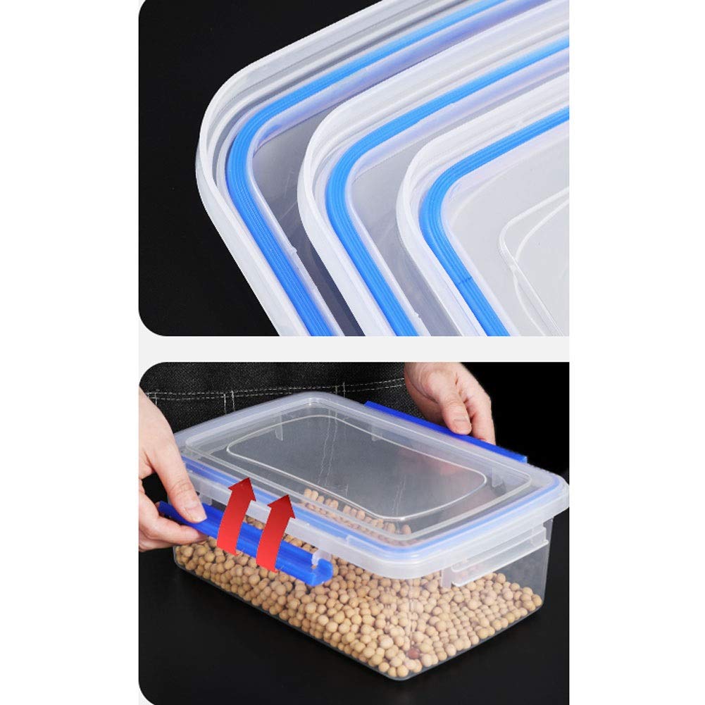 5-Piece Airtight Plastic Food Storage Containers Set - BPA-Free Fridge Organizer with Lids for Salad, Lunch, Fish, Meat, Vegetables & Fruits - Perfect for Meal Prep, Kitchen Organization & On-the-Go Snacks