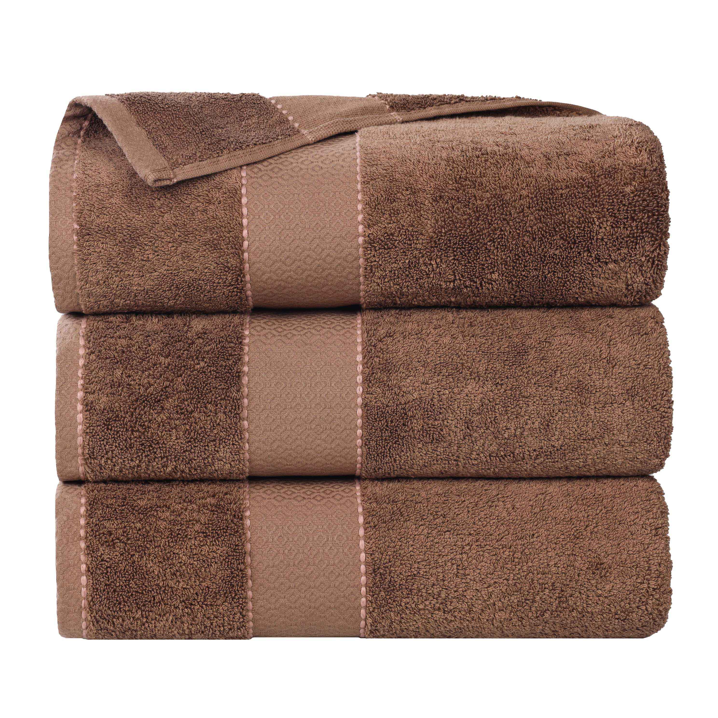 Premium Egyptian Giza Cotton Bath Towel Set of 3 - Ultra Soft & Highly Absorbent - Luxury Spa & Bathroom Essentials for Home & Hotel Use