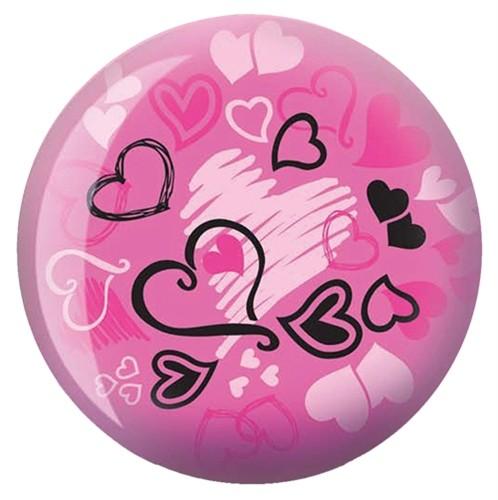 Brunswick Hearts All Over Viz-A-Ball Bowling Ball - Perfect for League Play, Casual Bowling & Gift Ideas