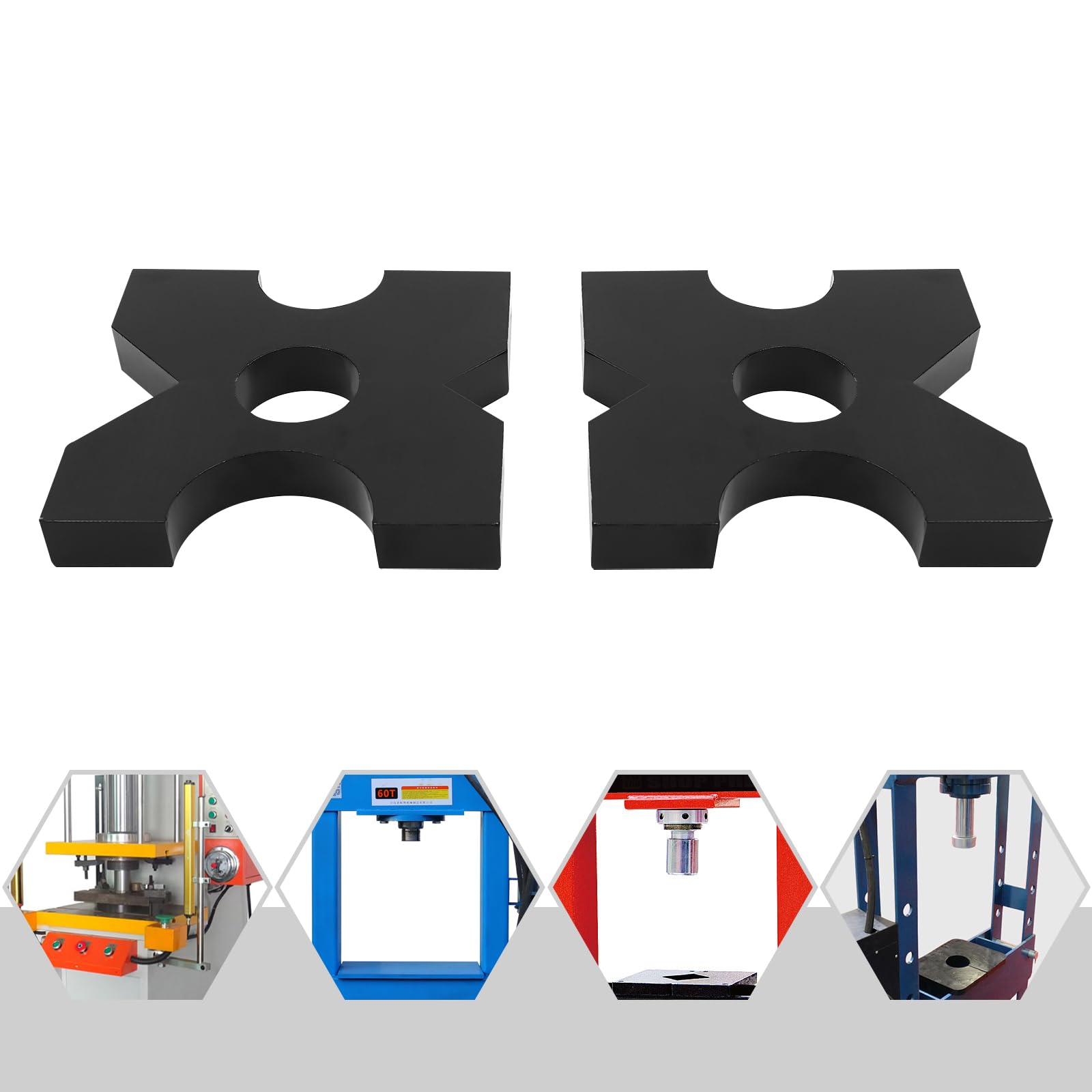 2Pcs 20 Ton H-Frame Hydraulic Shop Press Plates - Heavy Duty Arbor Press Plate (7.09