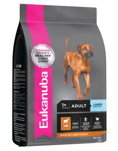 Eukanuba Natural Lamb & Rice Dry Dog Food for Adult Large Breeds - 15kg Bag | High Protein Nutrition for Active Dogs | Perfect for Daily Feeding & Training Rewards