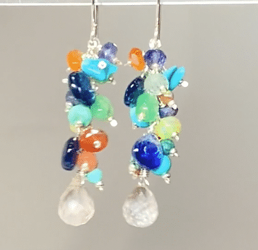 Colorful Gemstone Dangle Earrings for Women - 925 Sterling Silver Jewelry - Perfect for Parties, Weddings & Special Occasions