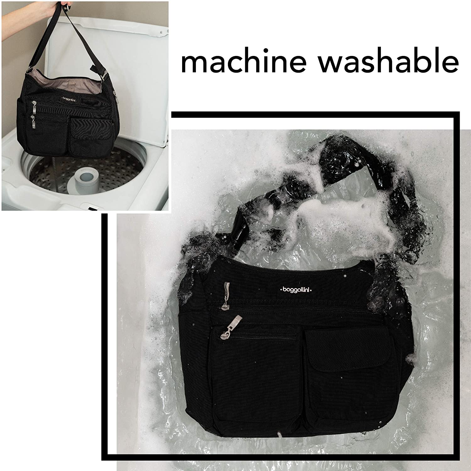 Baggallini Any Day RFID Blocking Tote Bag with Detachable Phone Wristlet - Perfect for Travel, Work & Everyday Use