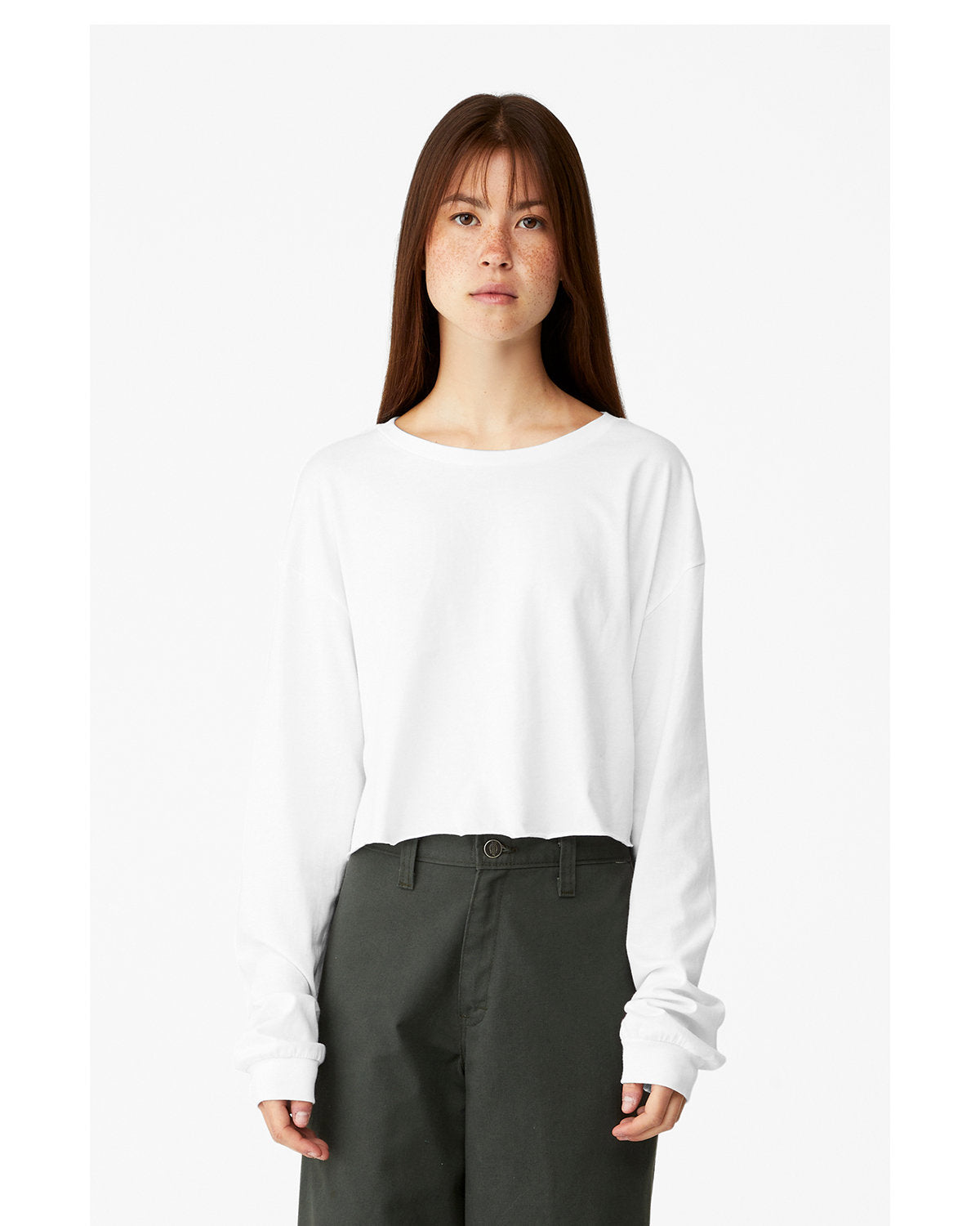 Bella + Canvas 6501B Women's Cropped Long Sleeve T-Shirt - Soft Cotton Tee for Casual Wear, Workout & Layering | Perfect for Yoga, Gym & Everyday Outfits