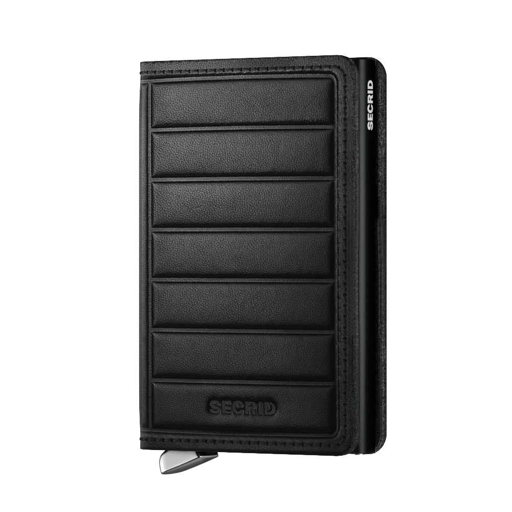 SECRID Premium Slim Wallet - RFID Blocking Leather Card Holder with Embossed Lines, Black - Perfect for Travel, Business & Everyday Use