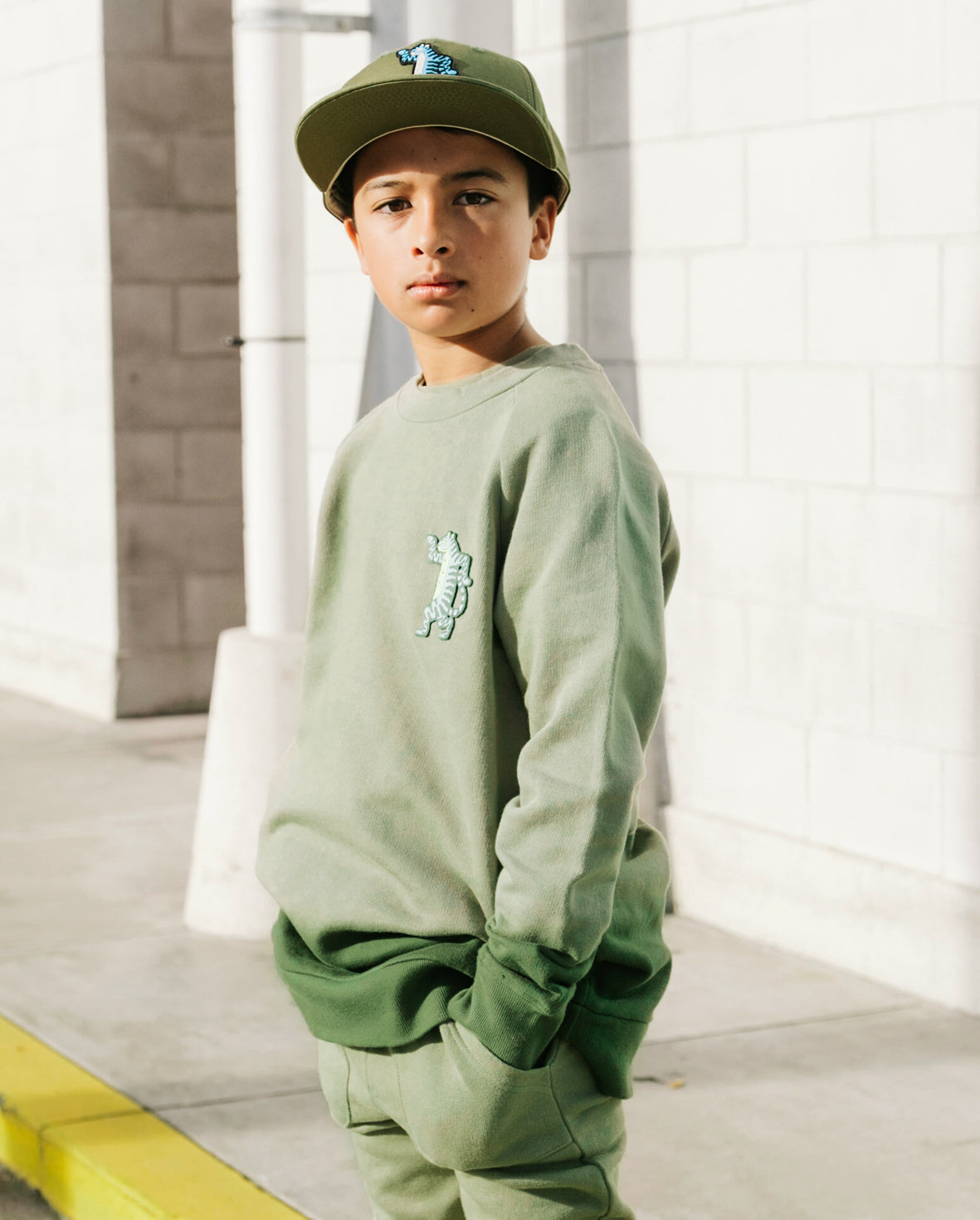 BOB Dancing Tiger Green Tie Dye Raglan Crew Neck T-Shirt - Stylish & Comfortable for Casual Wear, Street Fashion & Music Festivals